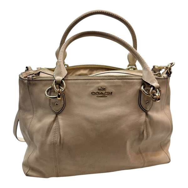(W) Vintage Coach Colette Leather Satchel Cream