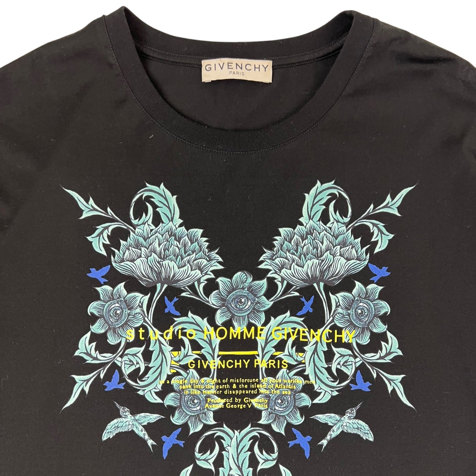 Givenchy Studio Homme Floral Printed T-Shirt Black
