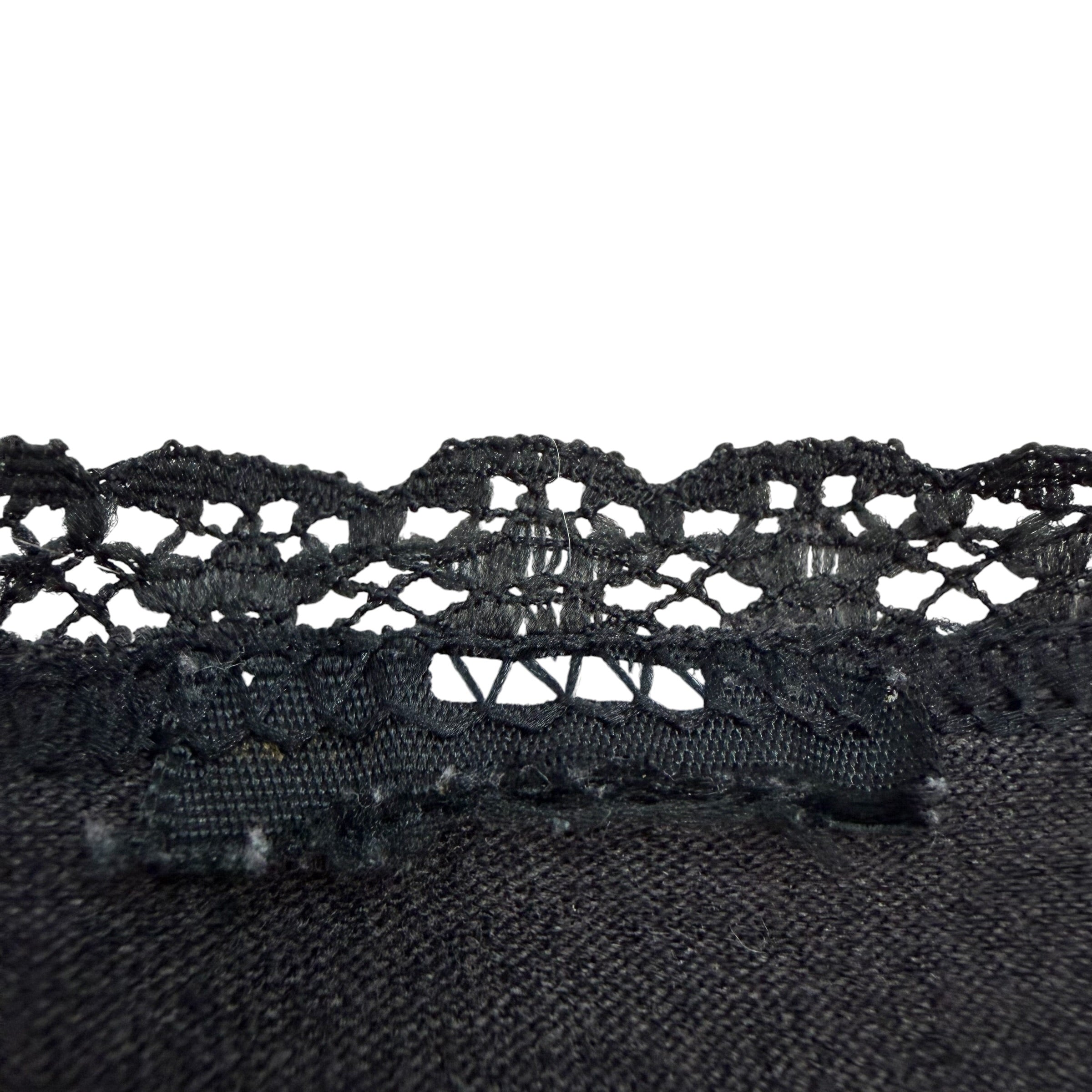 (W) Vintage Harley Davidson Delta B.C. Lace Neck Baby Tee Black