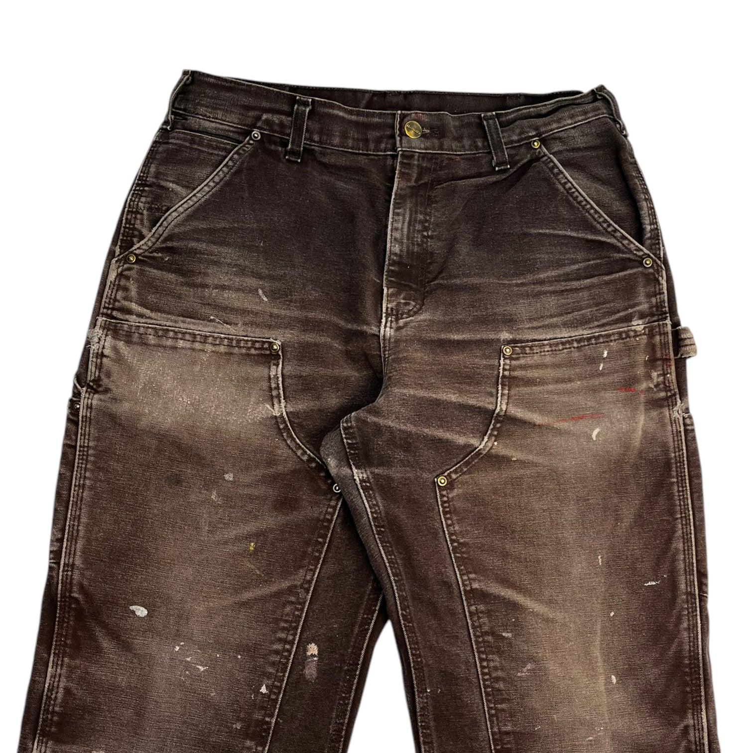 Carhartt Distressed Double Knee Chocolate Brown