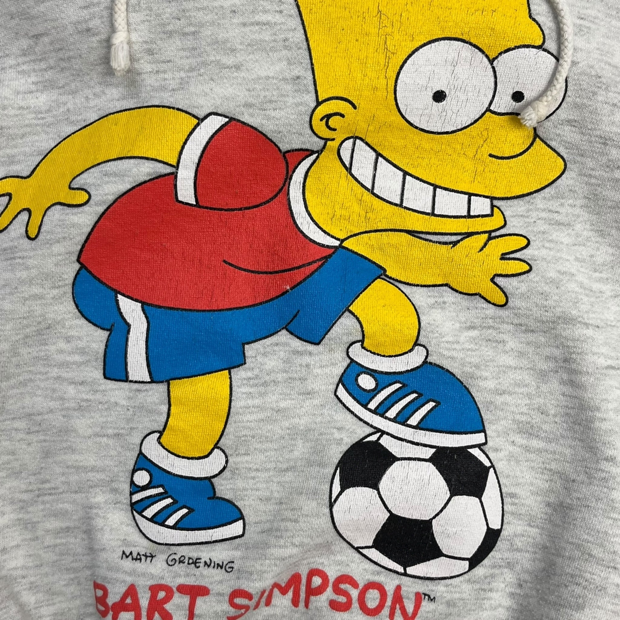 Vintage Bart Simpson Cropped Pullover Hoodie