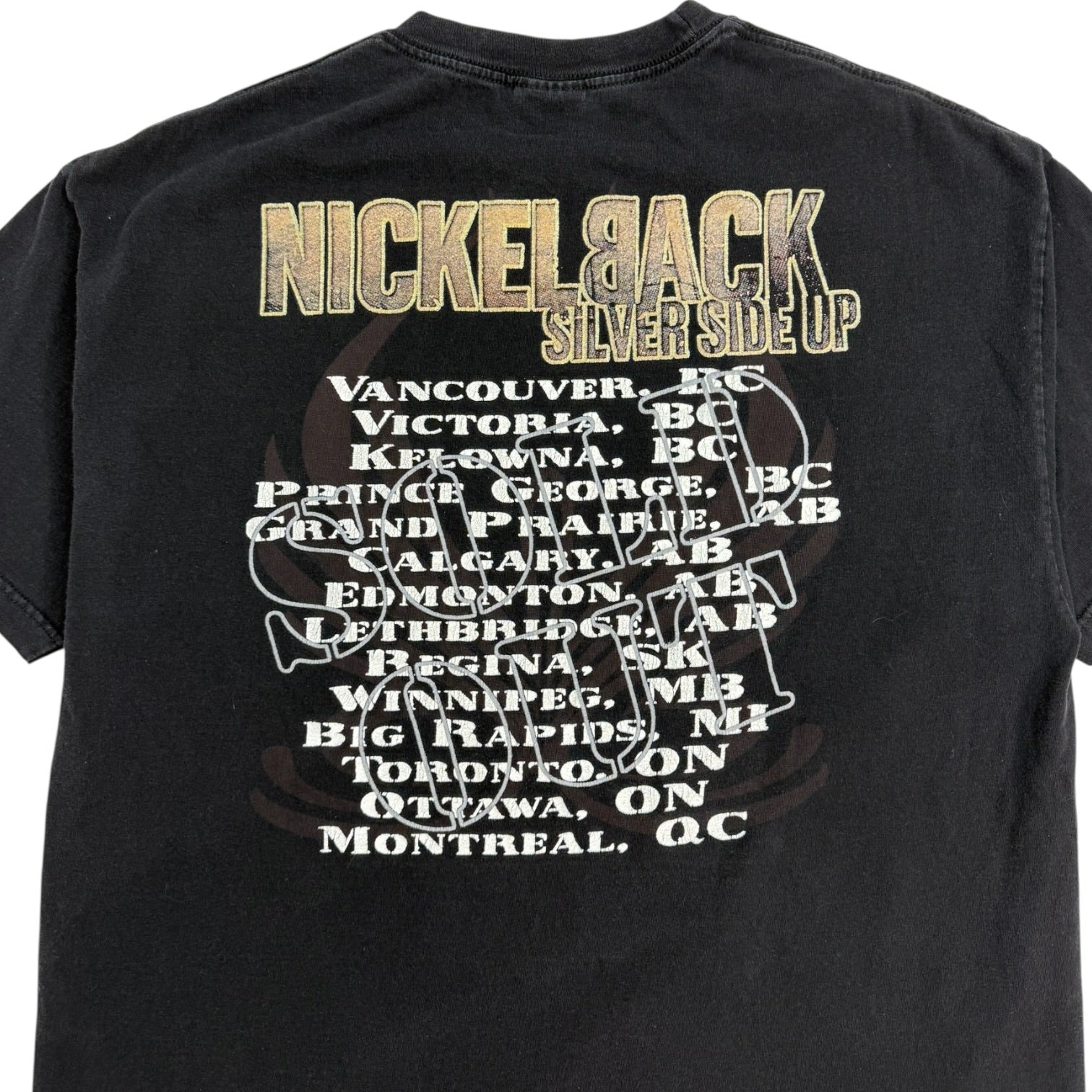 2001 Nickleback Silver Side Up Tour T-Shirt Black