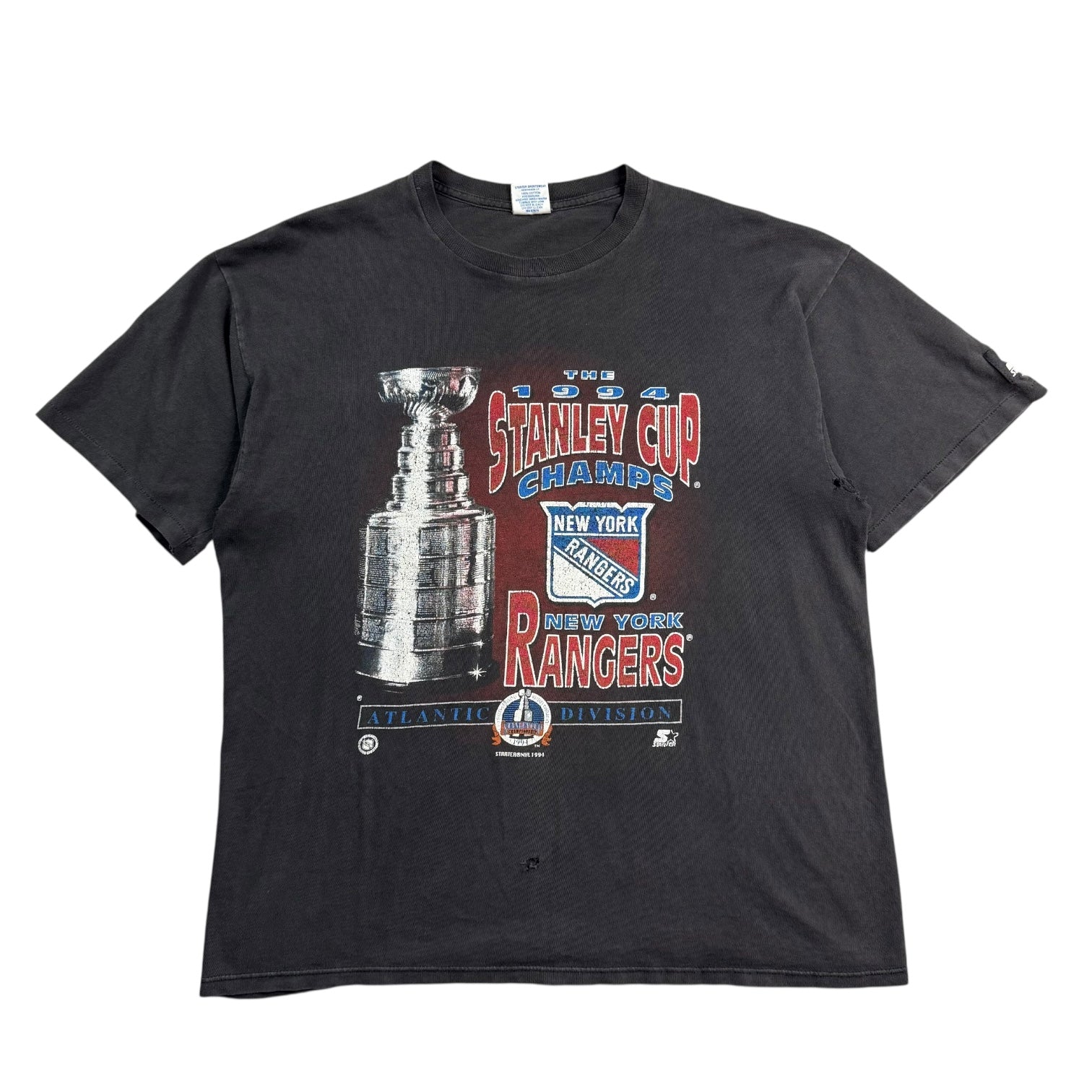 1994 Starter New York Rangers Stanley Cup Champs Tee Black