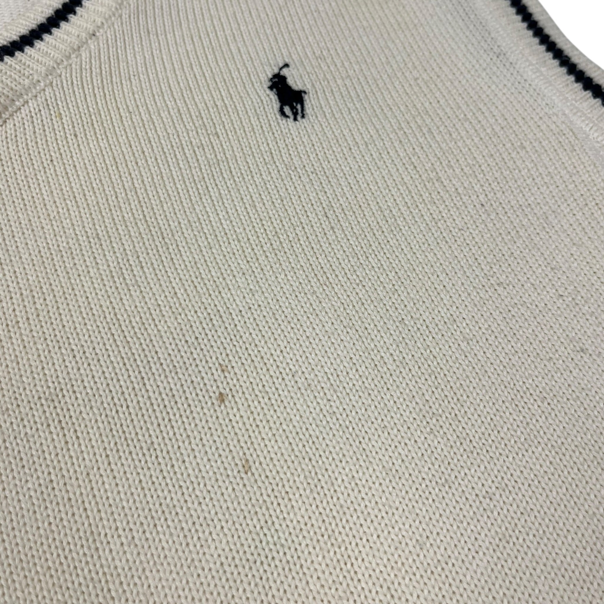 Vintage Polo Ralph Lauren Cream Knit Sleeveless Sweater