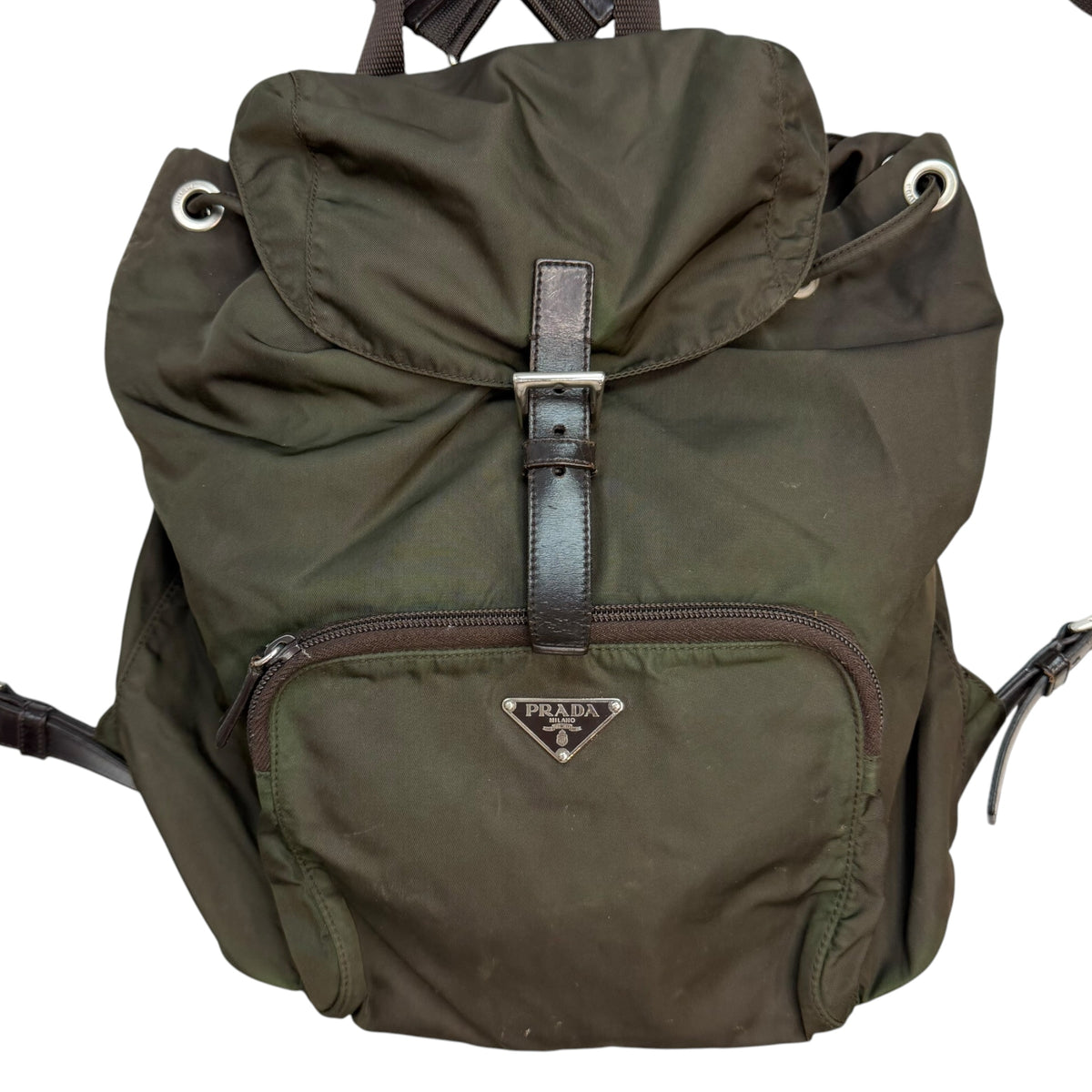 Prada Tessuto Nylon Backpack Green