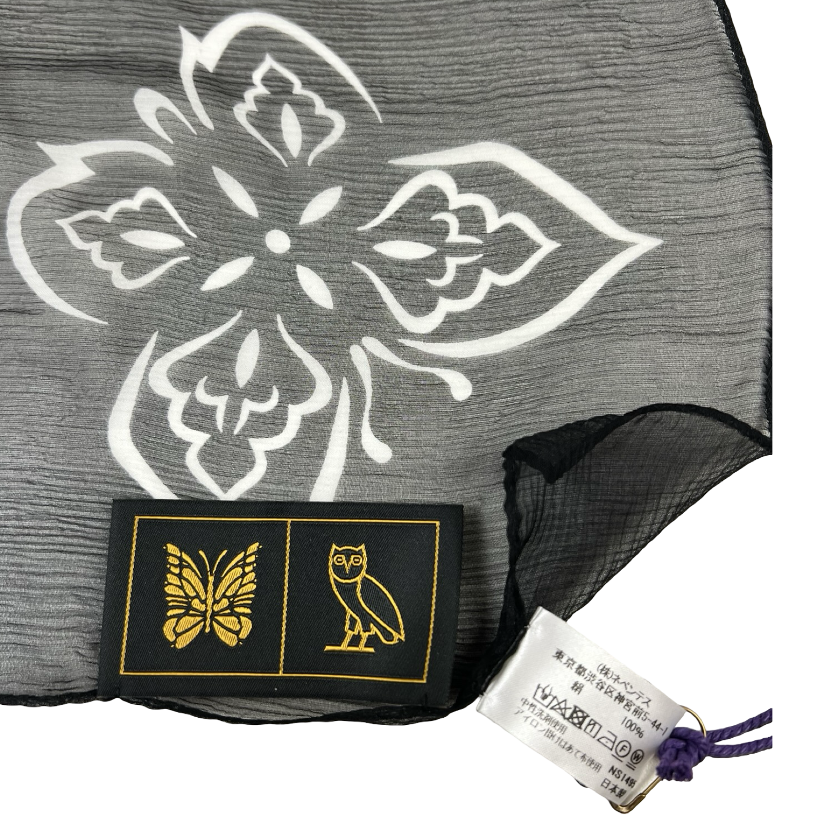 Needles x October's Very Own Silk Scarf Black