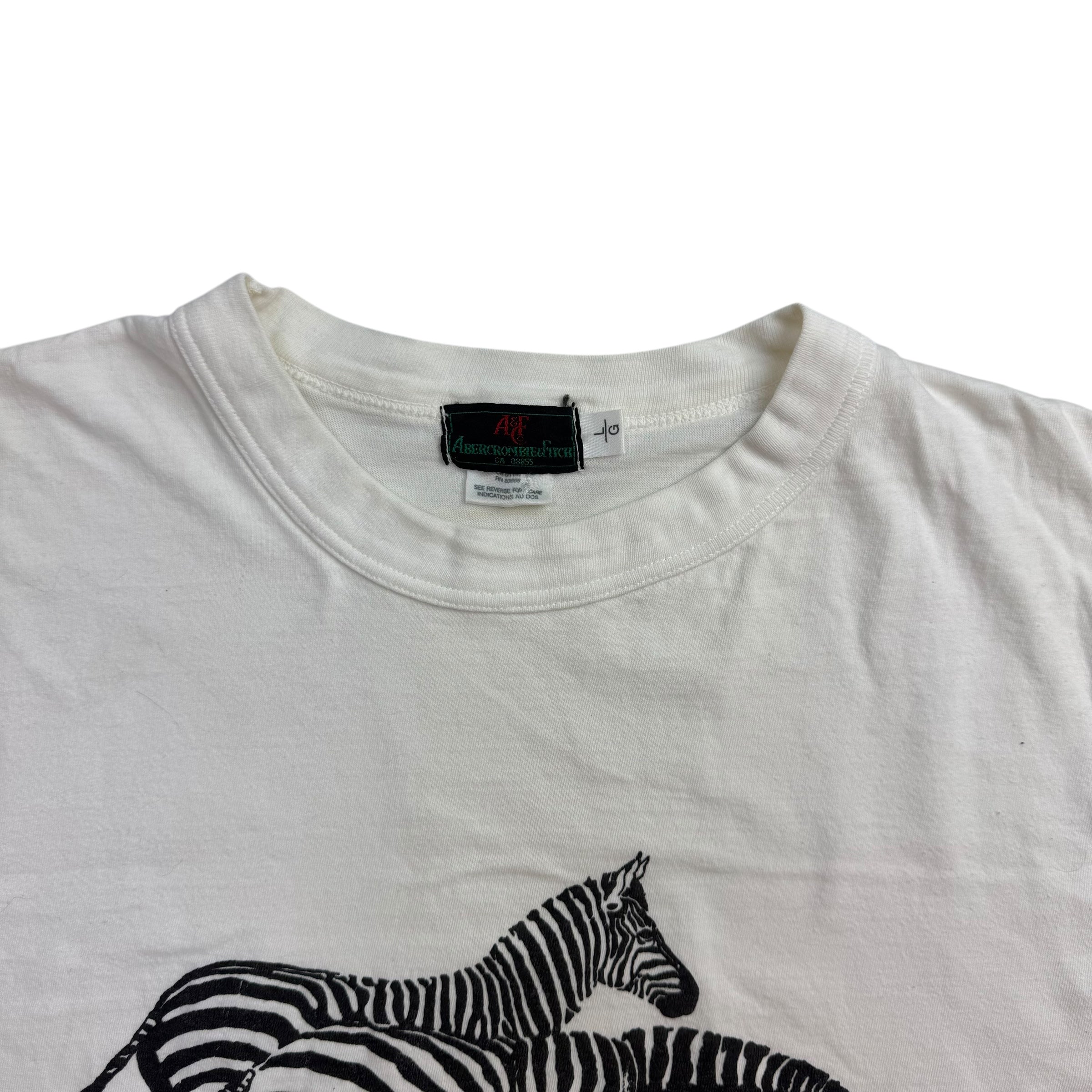 Vintage Abercrombie & Fitch Zebra Tee White