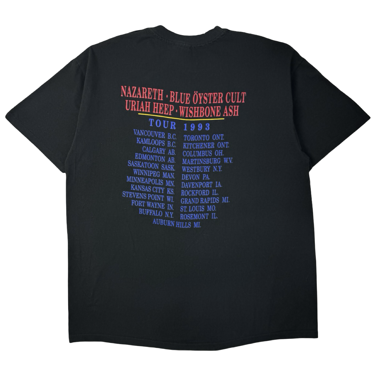 1993 Blue Oyster Cult Total Recall Tour T-Shirt