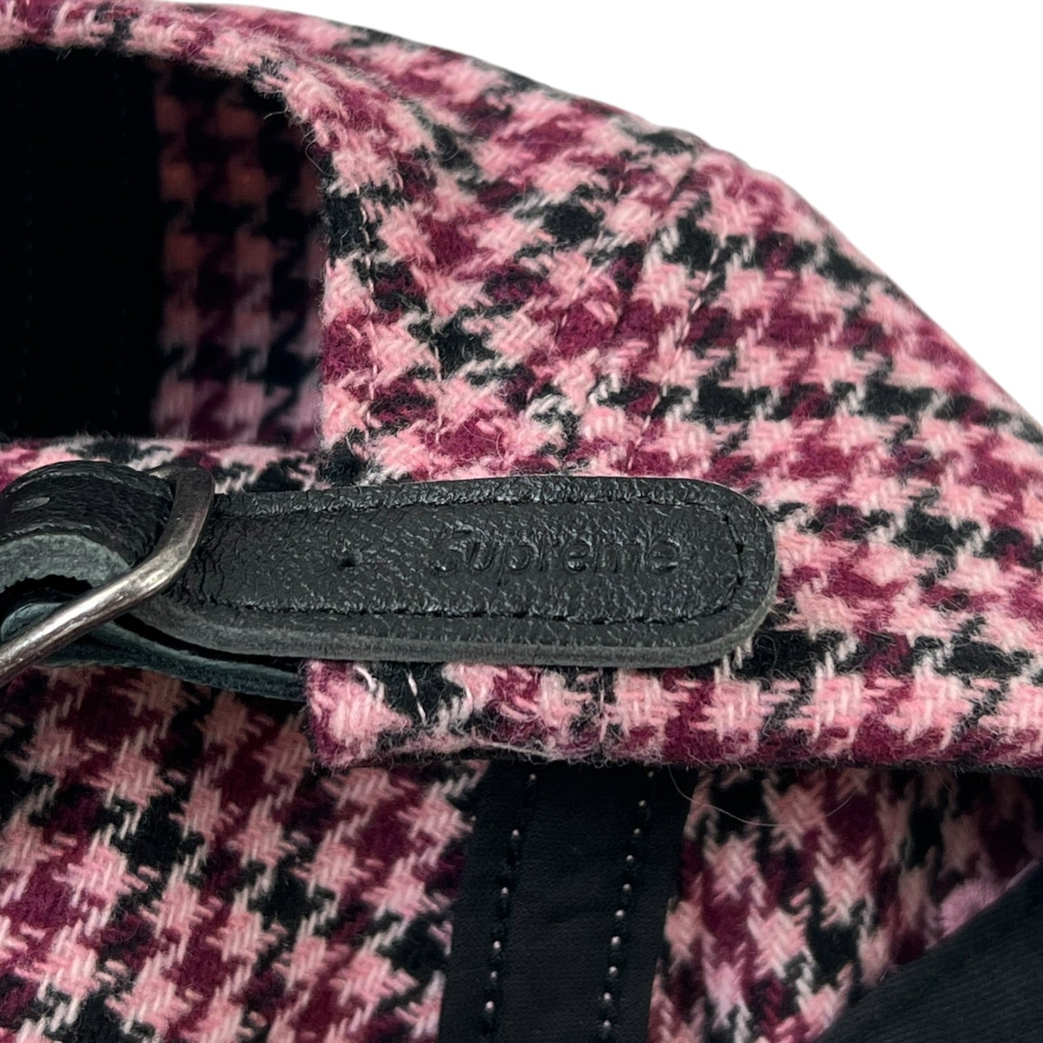 Supreme Houndstooth Wool Camp Cap Pink