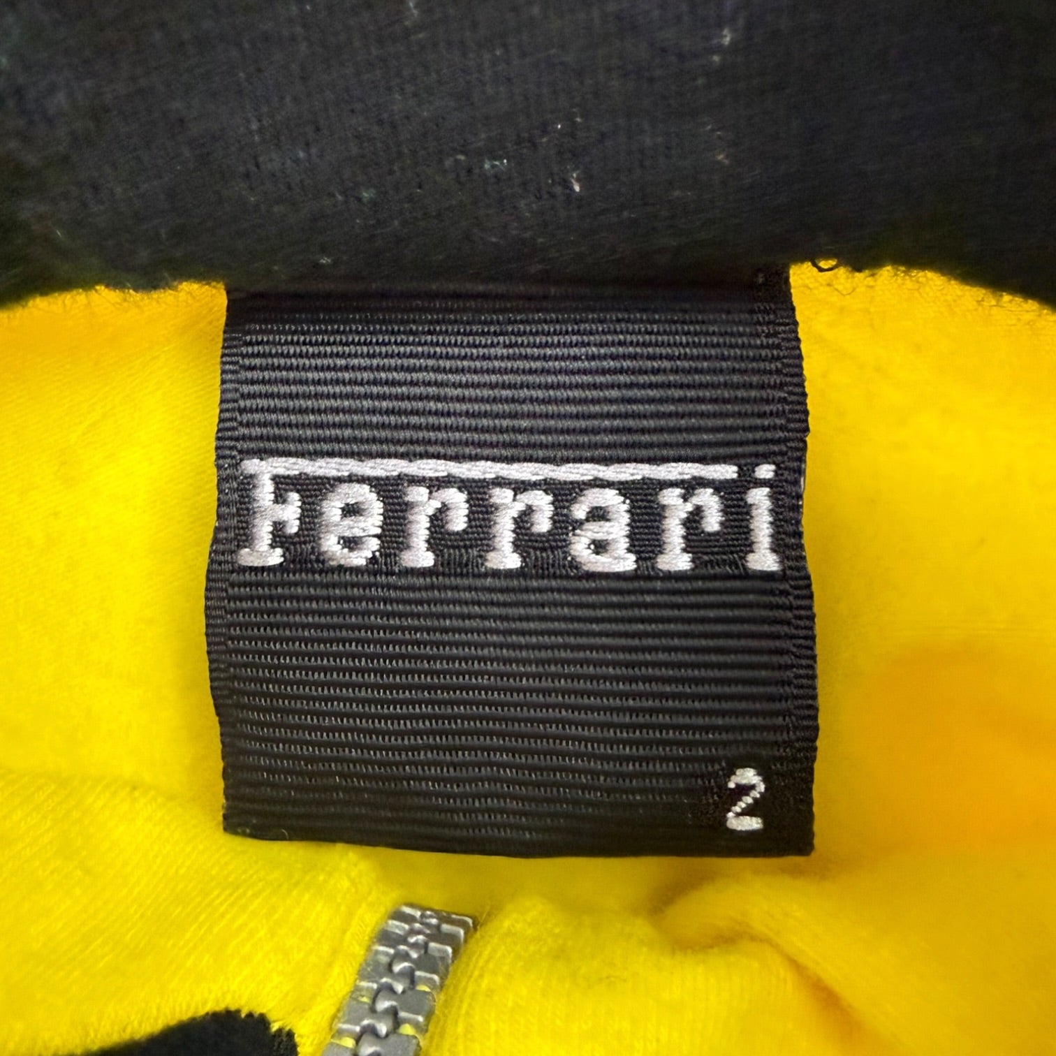 (W) Vintage Ferrari Quarter Zip Top Yellow