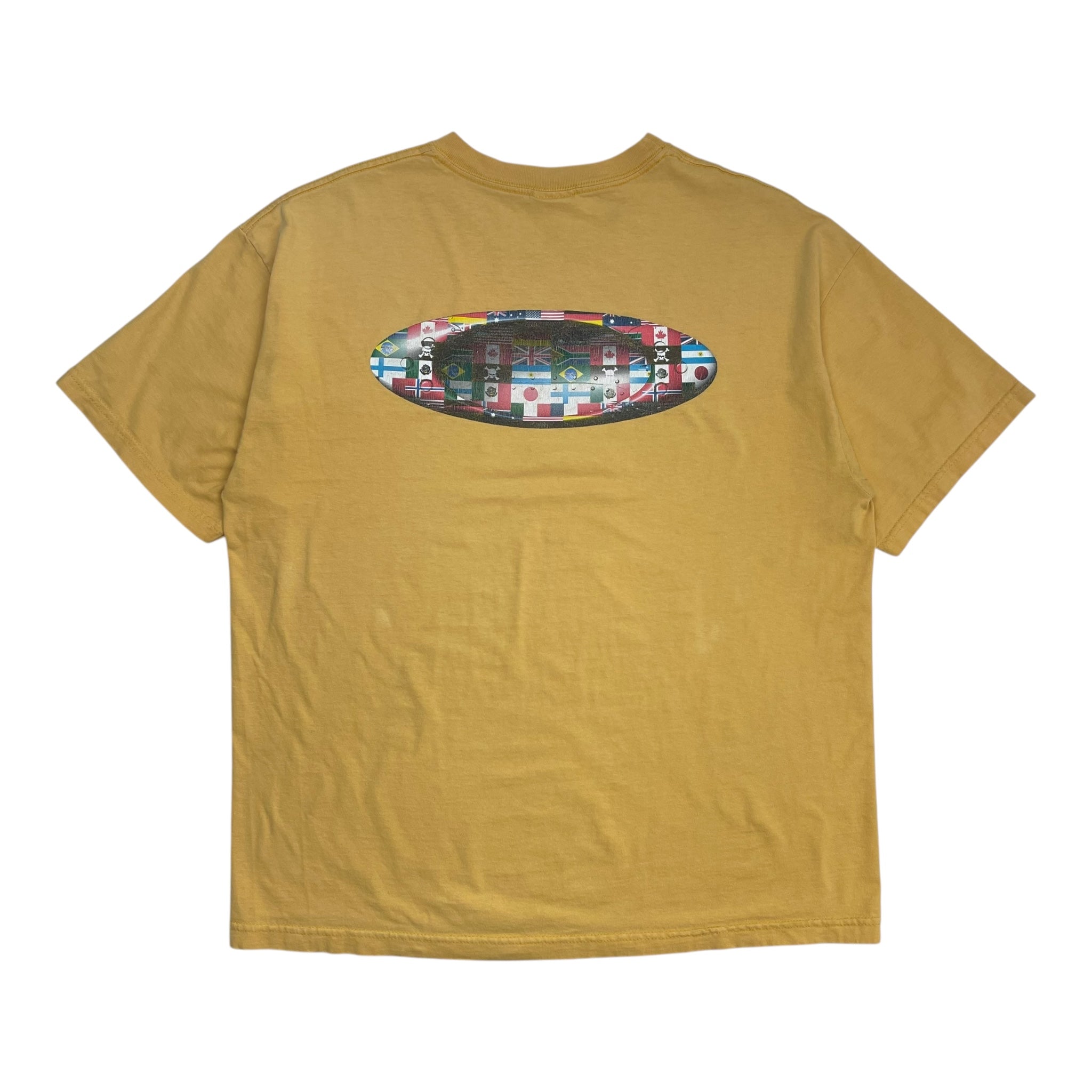 Vintage Oakley World Flags T-Shirt Pale Yellow