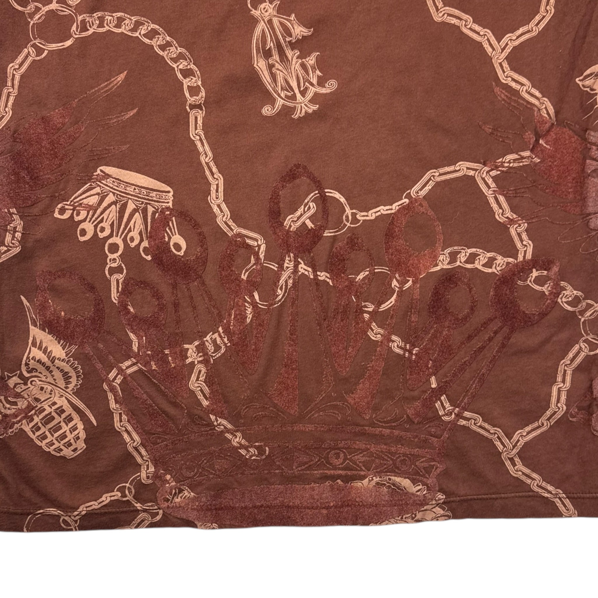 Y2K Christian Audigier T-Shirt Brown