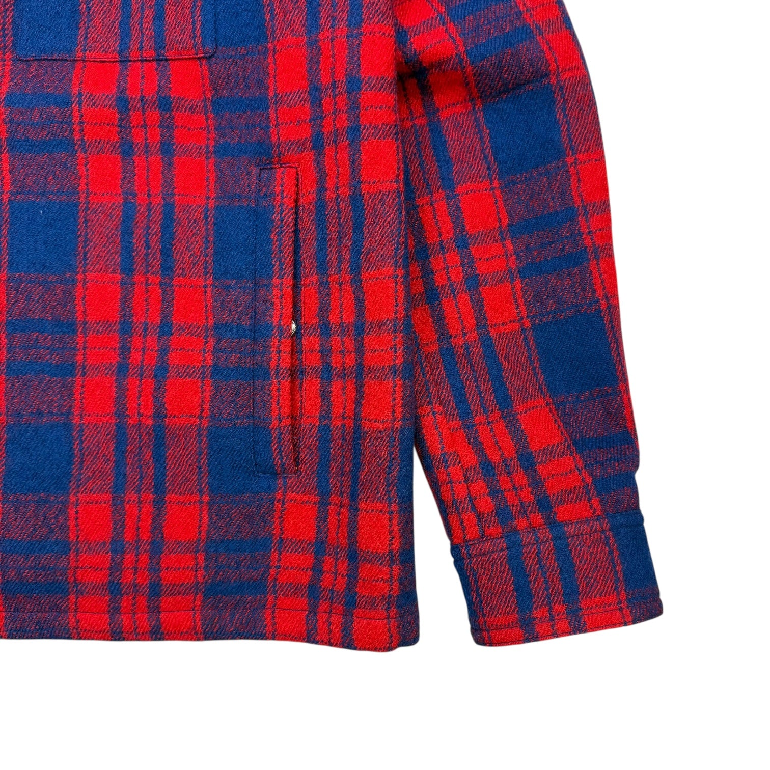 Moncler Plaid Wool Down Zip Jacket Red/Blue