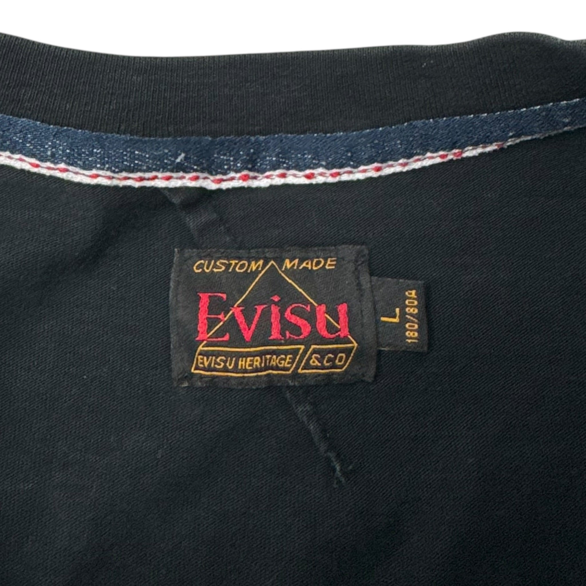 Vintage Y2K Evisu Seagull Logo T-Shirt Black