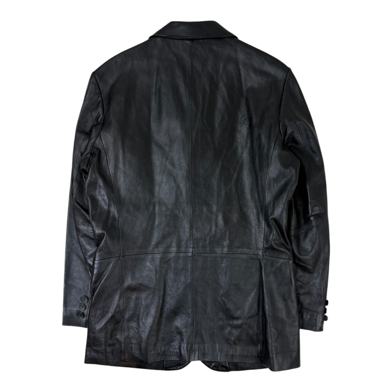 (W) Vintage 1997 Balenciaga Leather Blazer Black