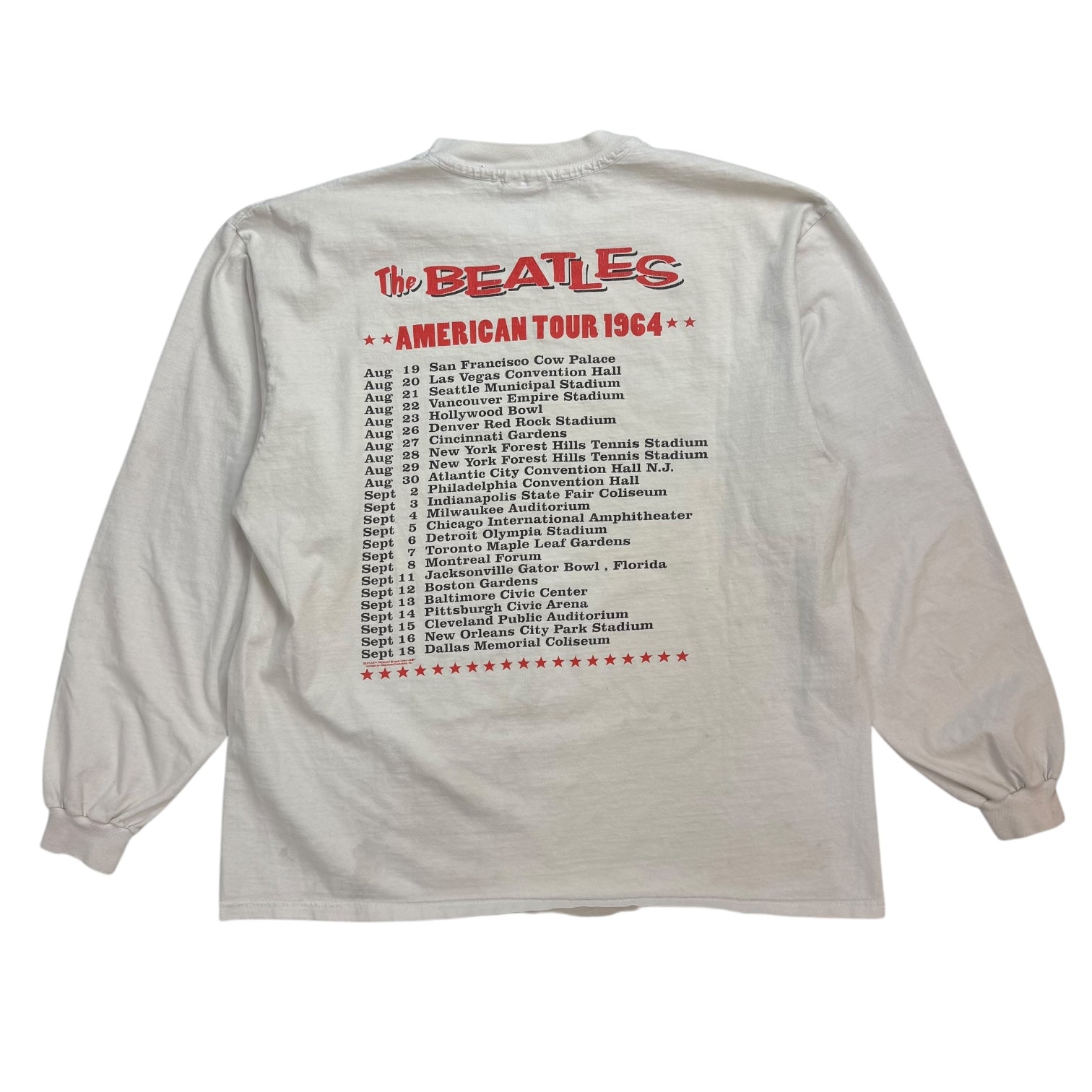 Vintage The Beatles "1964" American Tour L/S Tee White