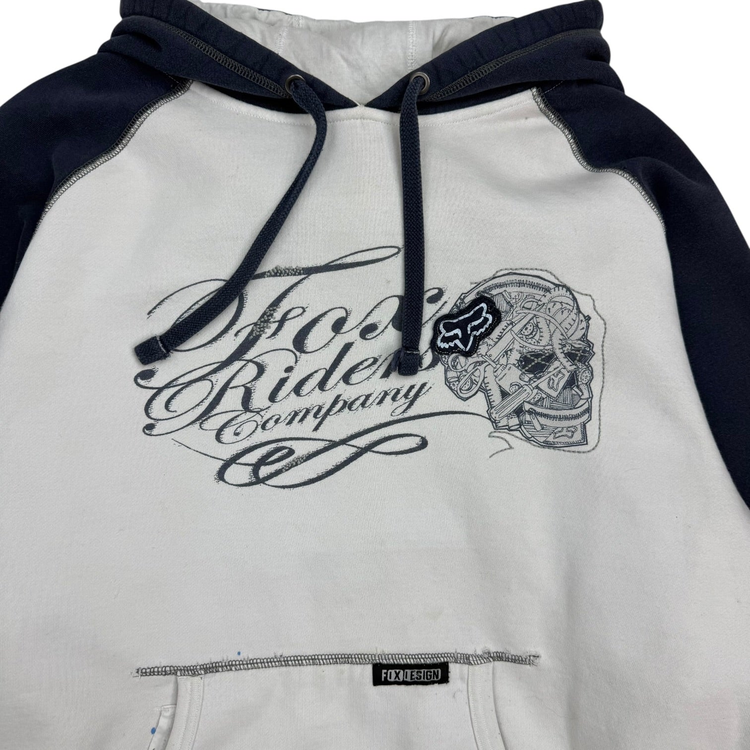 Vintage Fox Riders Company Hoodie White/Navy
