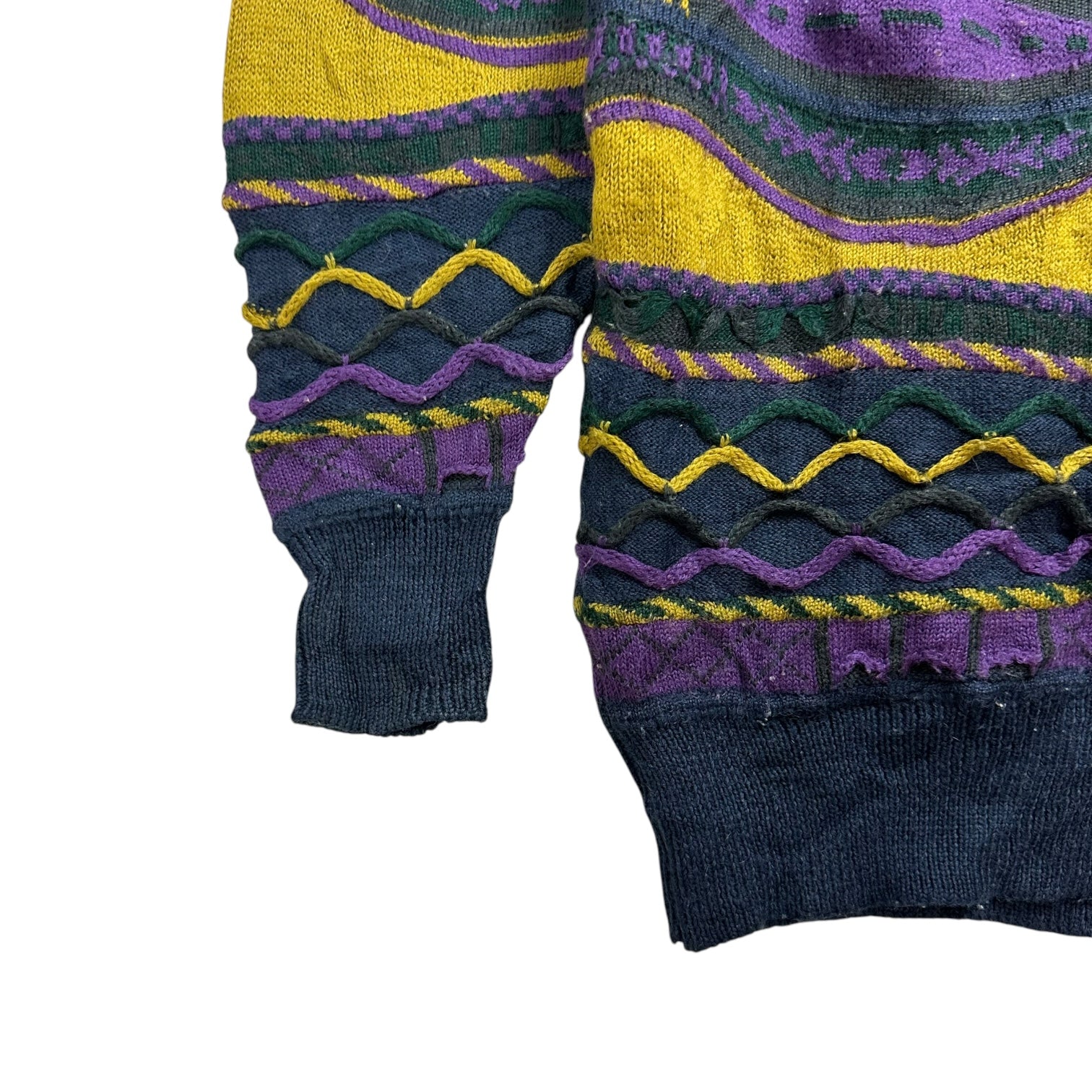 Vintage Boswell Knit Sweater Purple/Yellow