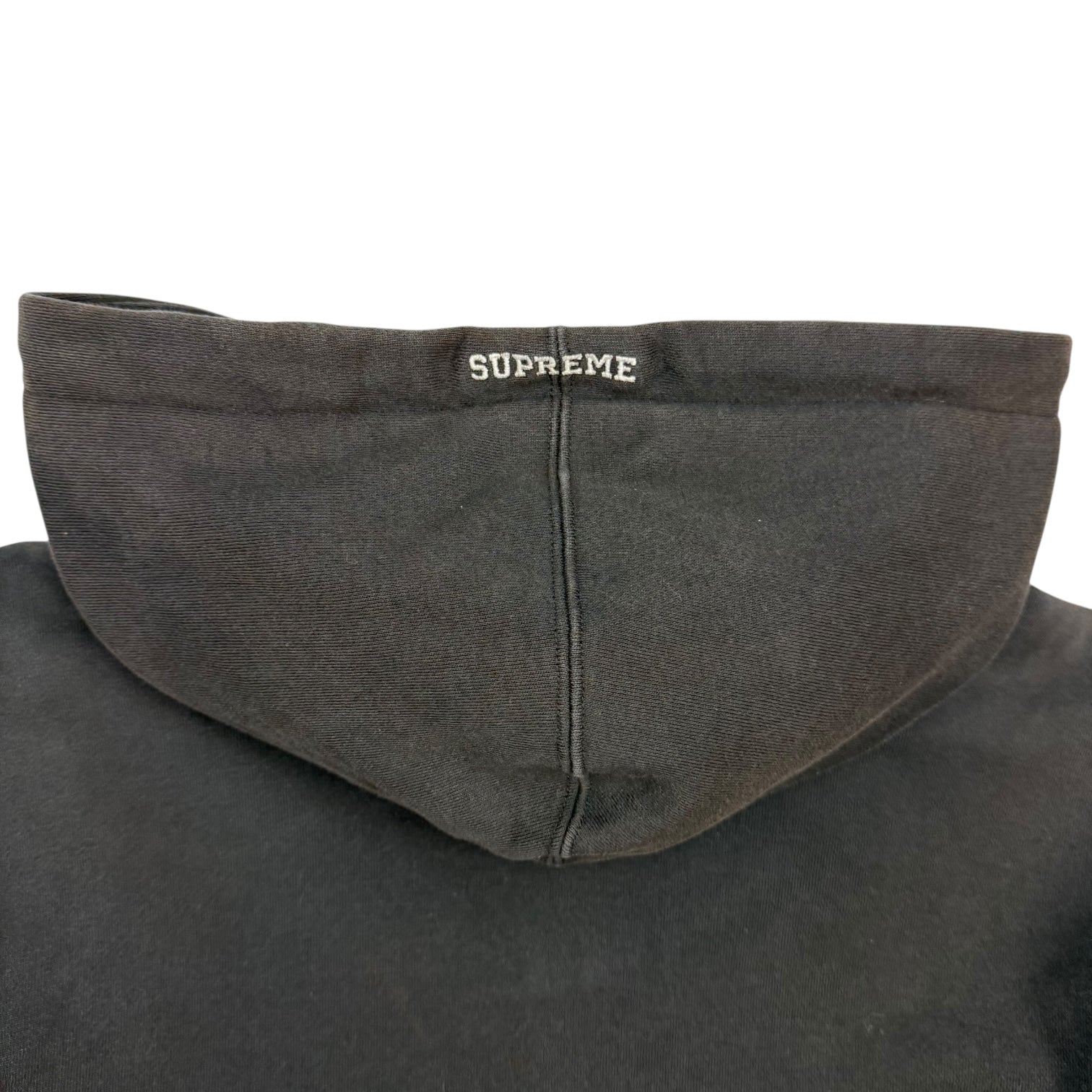 Supreme Nike Leather Applique Hoodie Black