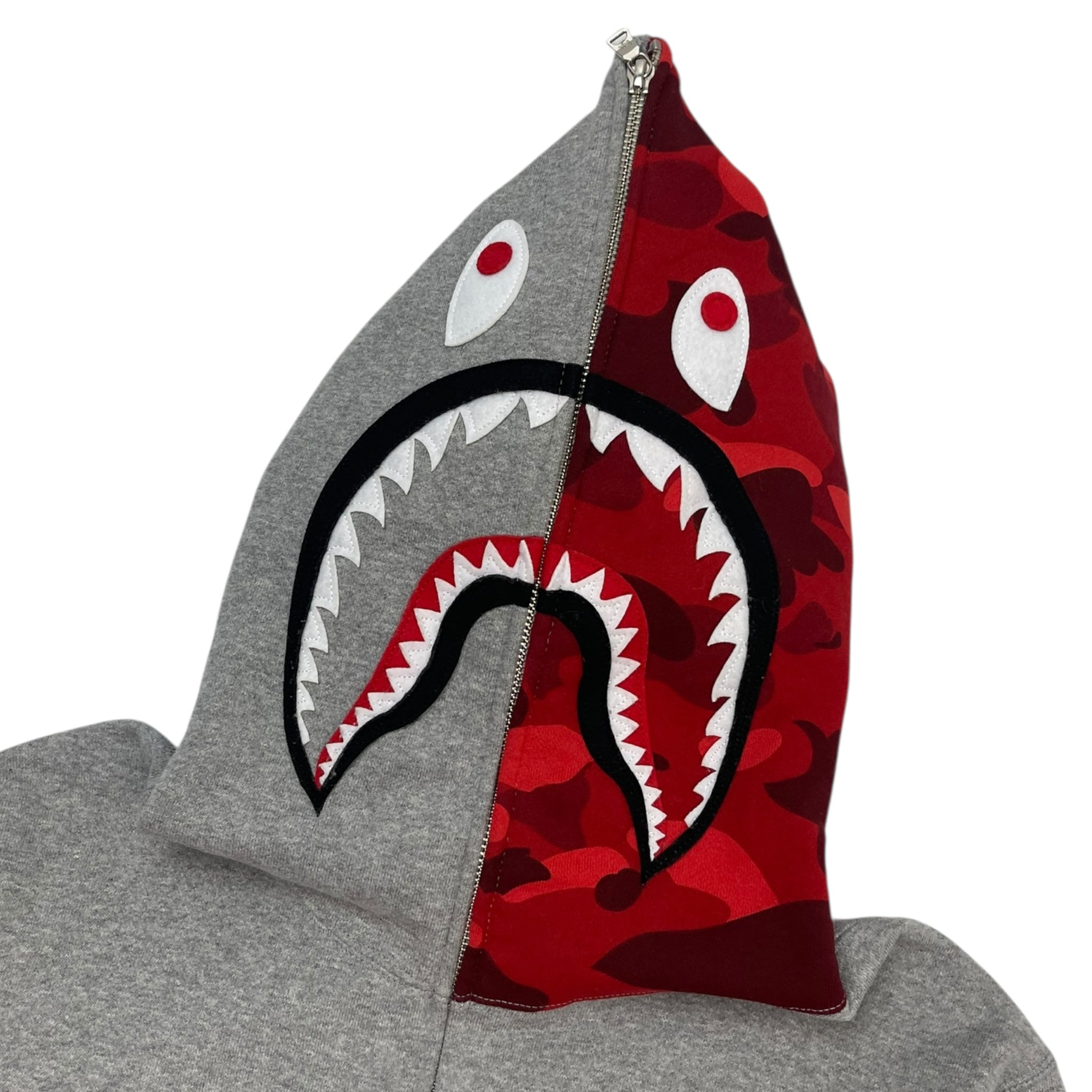 Bape Color Camo Shark Full Zip Hoodie Red