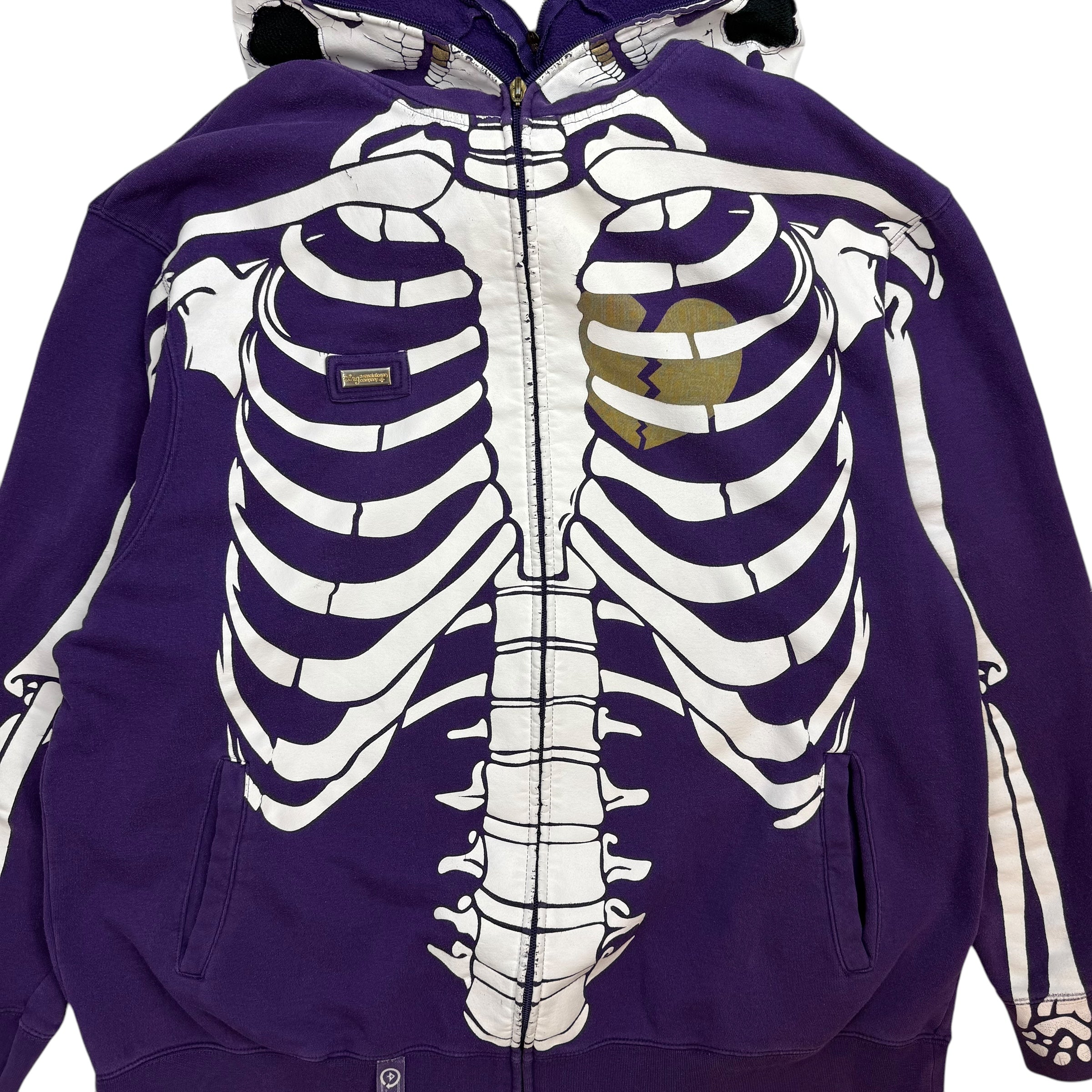 Vintage LRG Dead Serious Skull Full Zip Hoodie Purple