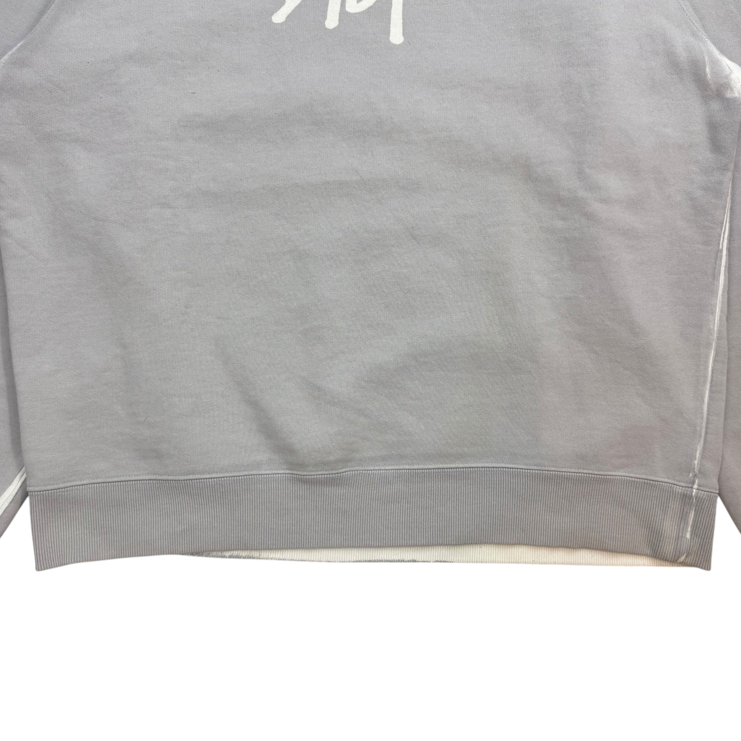 Dior x Shawn Stussy Bee Garment-Dyed Crewneck Grey