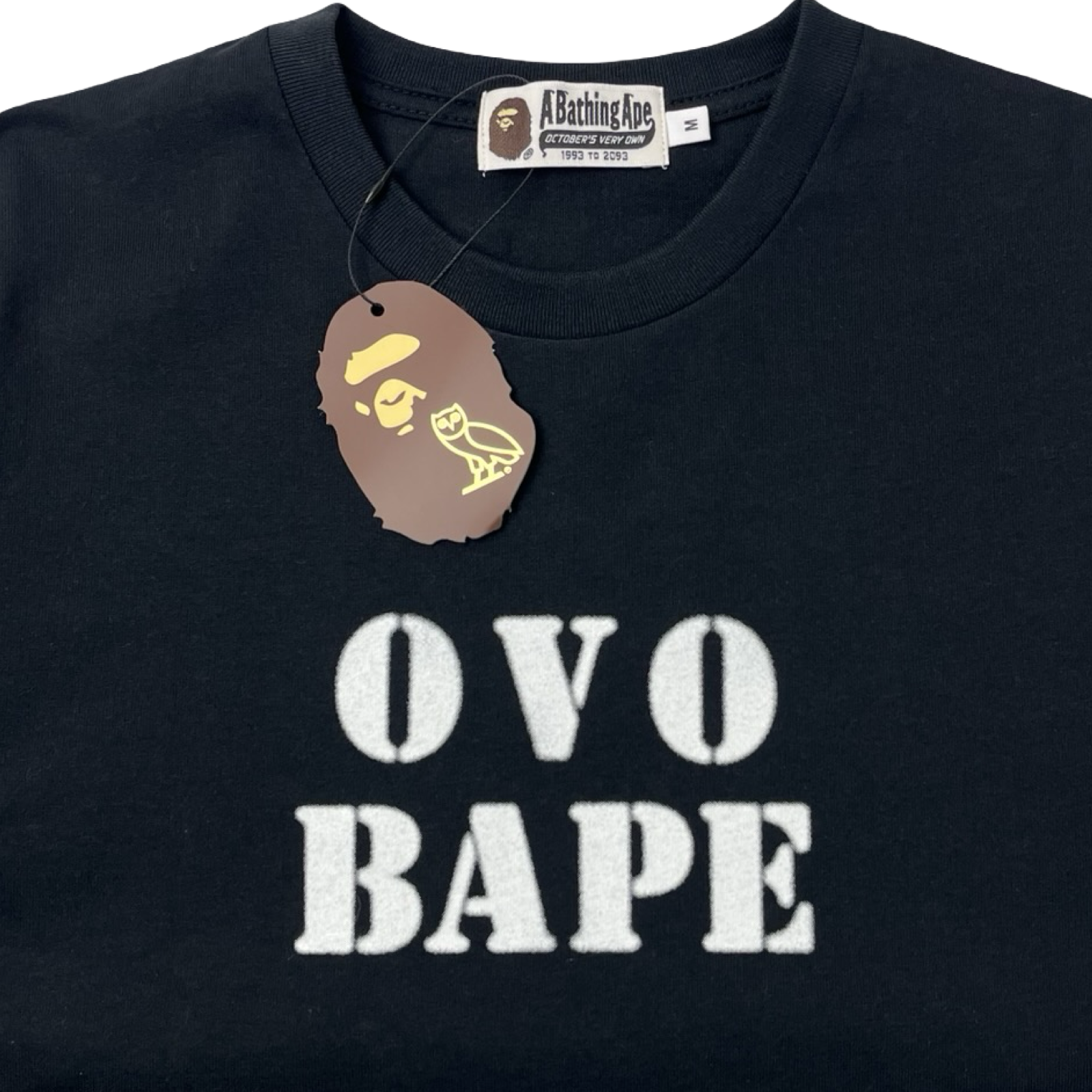 BAPE x OVO Stencil Logo Tee Black