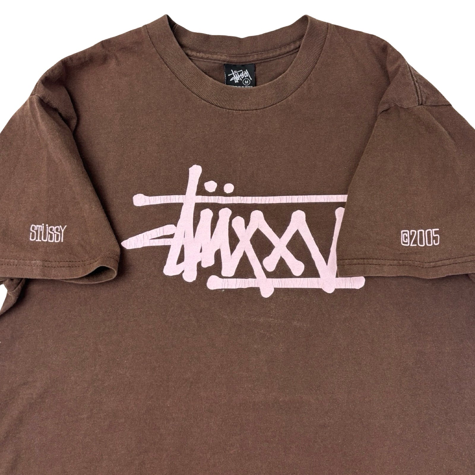 2005 Stussy Graffiti Logo Tee Mocha