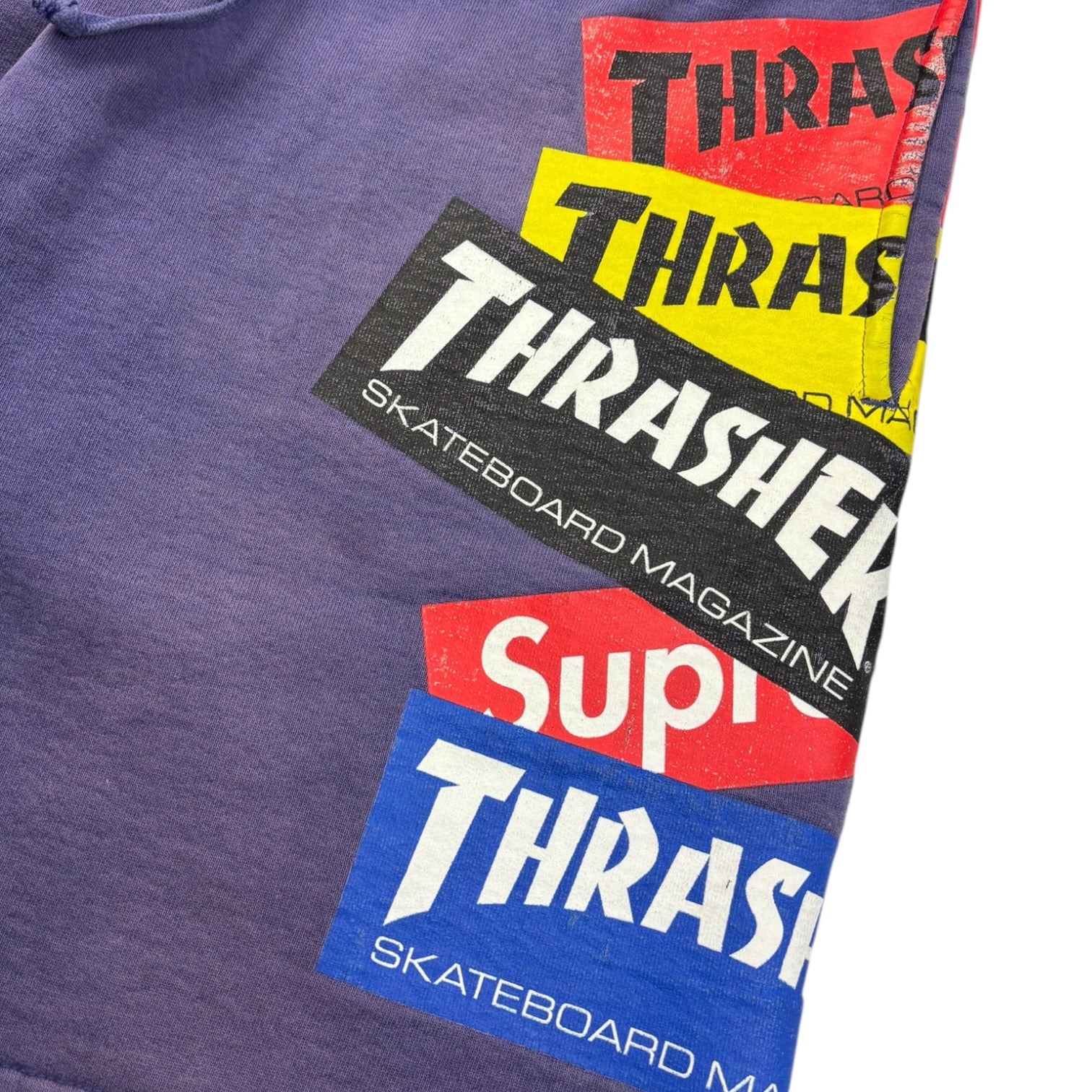Supreme X Thrasher Fleece Shorts Purple