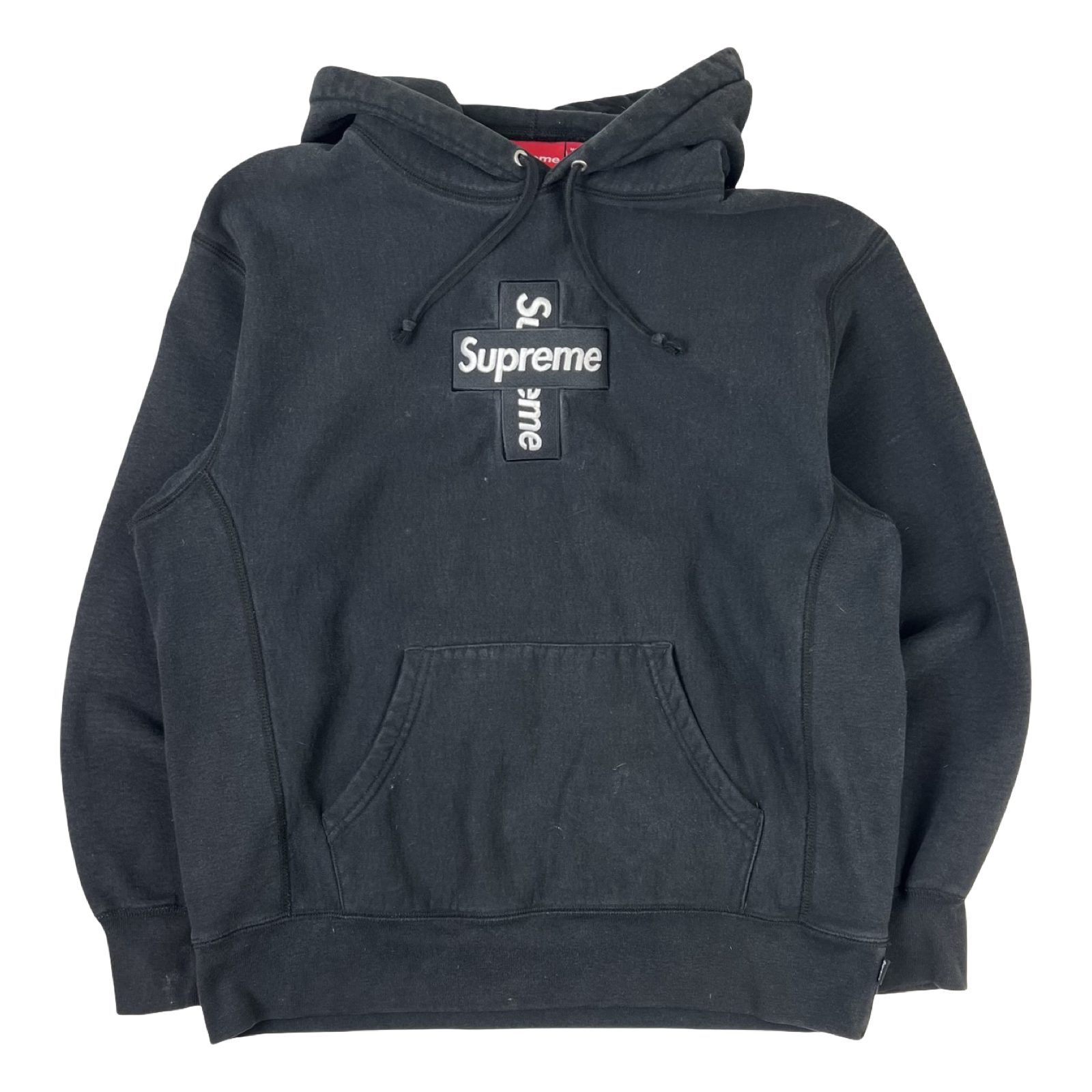 Supreme Cross Box Logo Hooded Sweatshirt Black