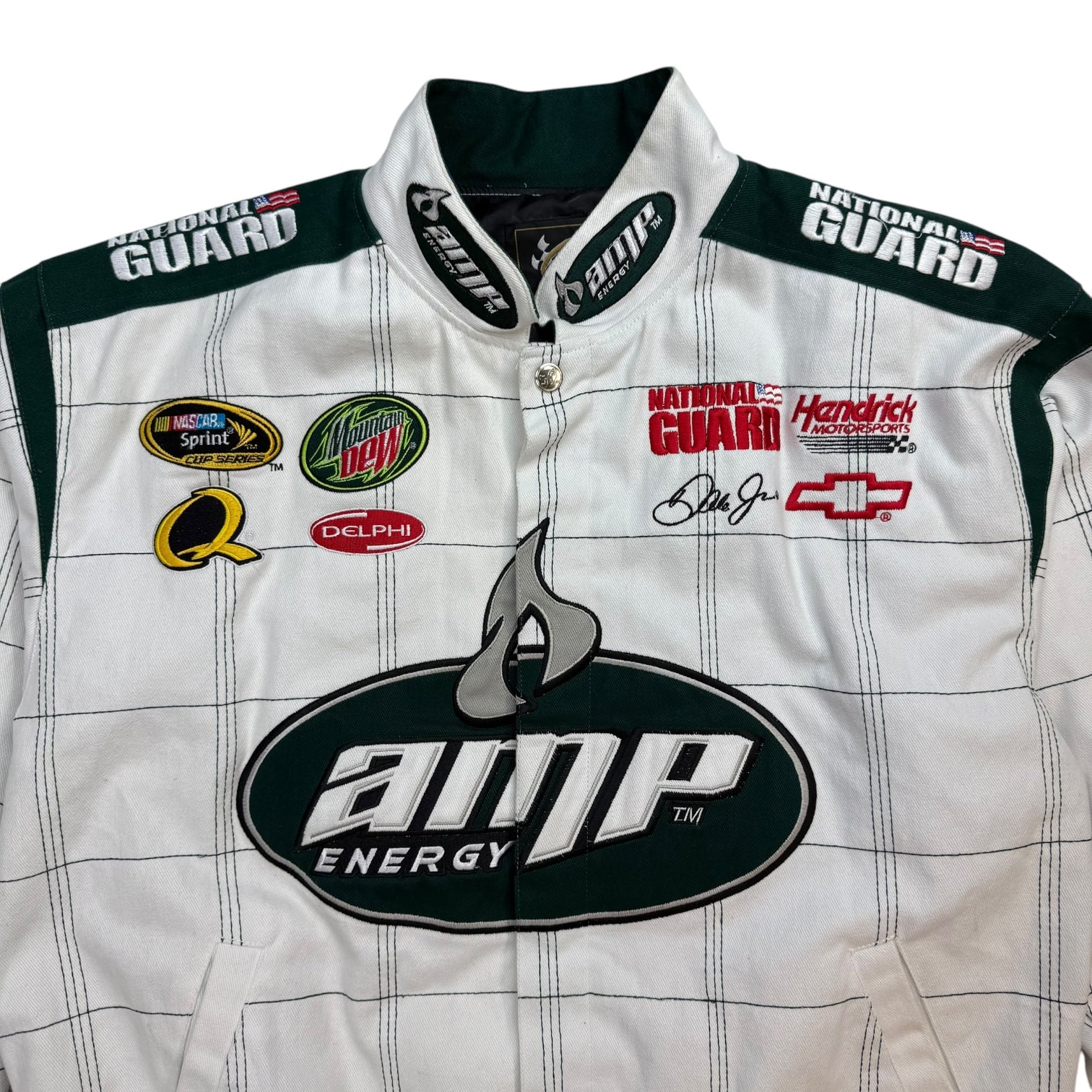 Vintage NASCAR Dale Earnhardt Jr. Amp Energy Jacket White/Green