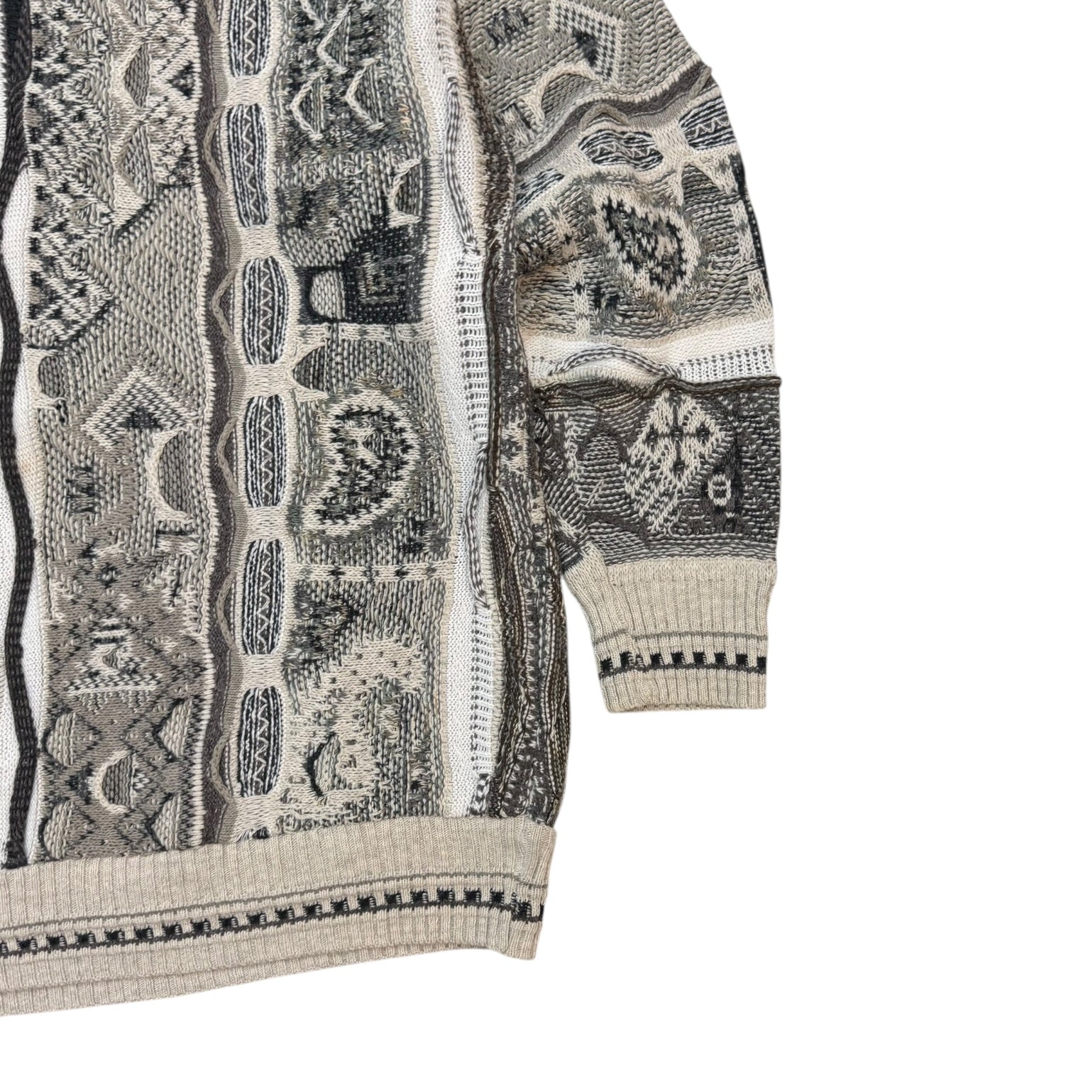 Vintage Idea Uomo 3D Knit Sweater White/Black