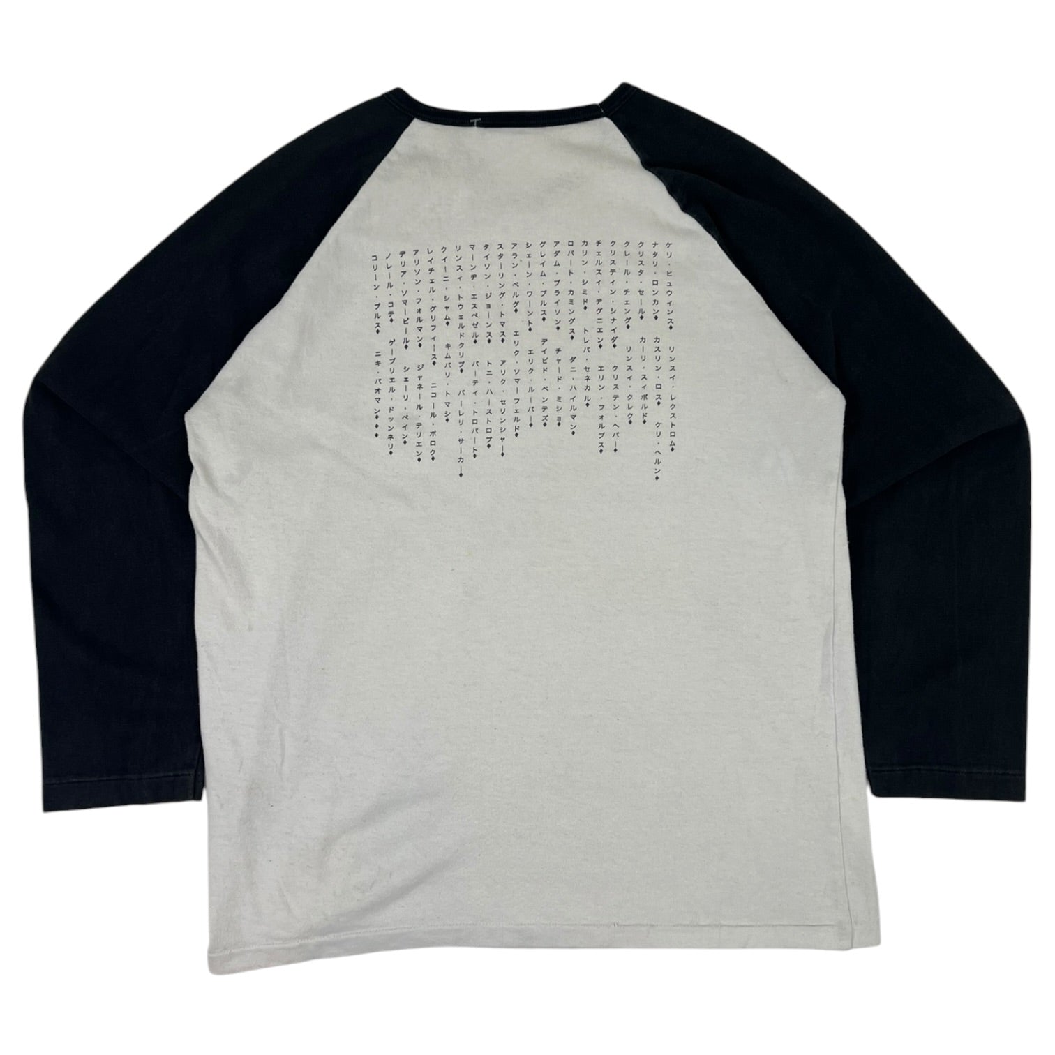 Vintage Japanese Manga 3/4 Sleeve T-Shirt White/Black