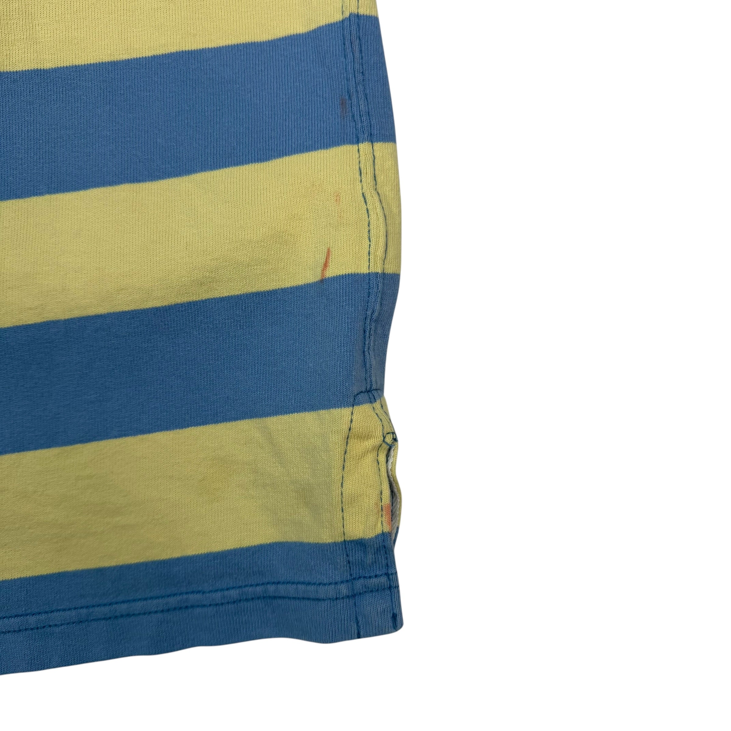 Vintage Polo Ralph Lauren Striped Rugby Longsleeve Polo Yellow/Blue