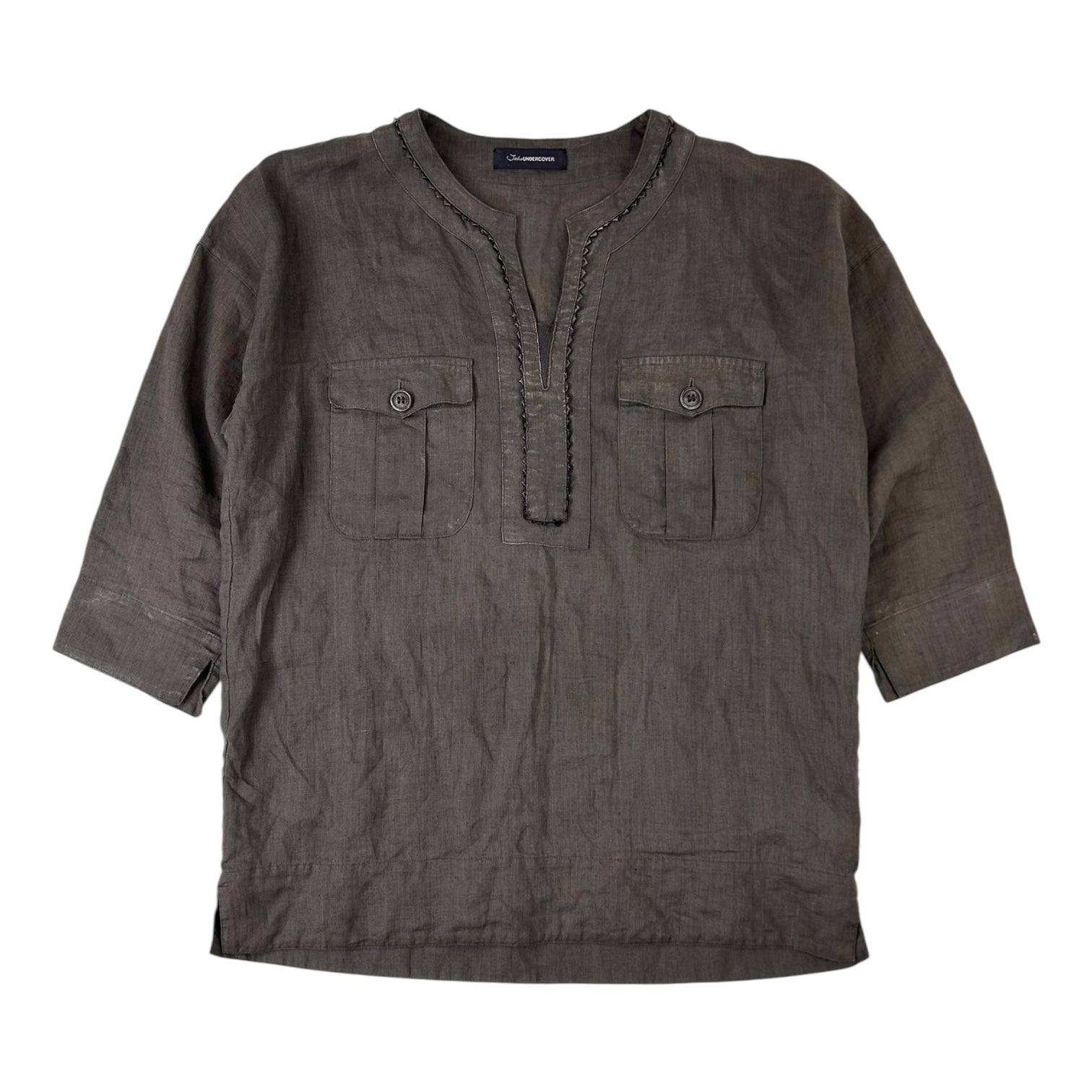 John Undercover Half-Sleeve Button Up Shirt Brown