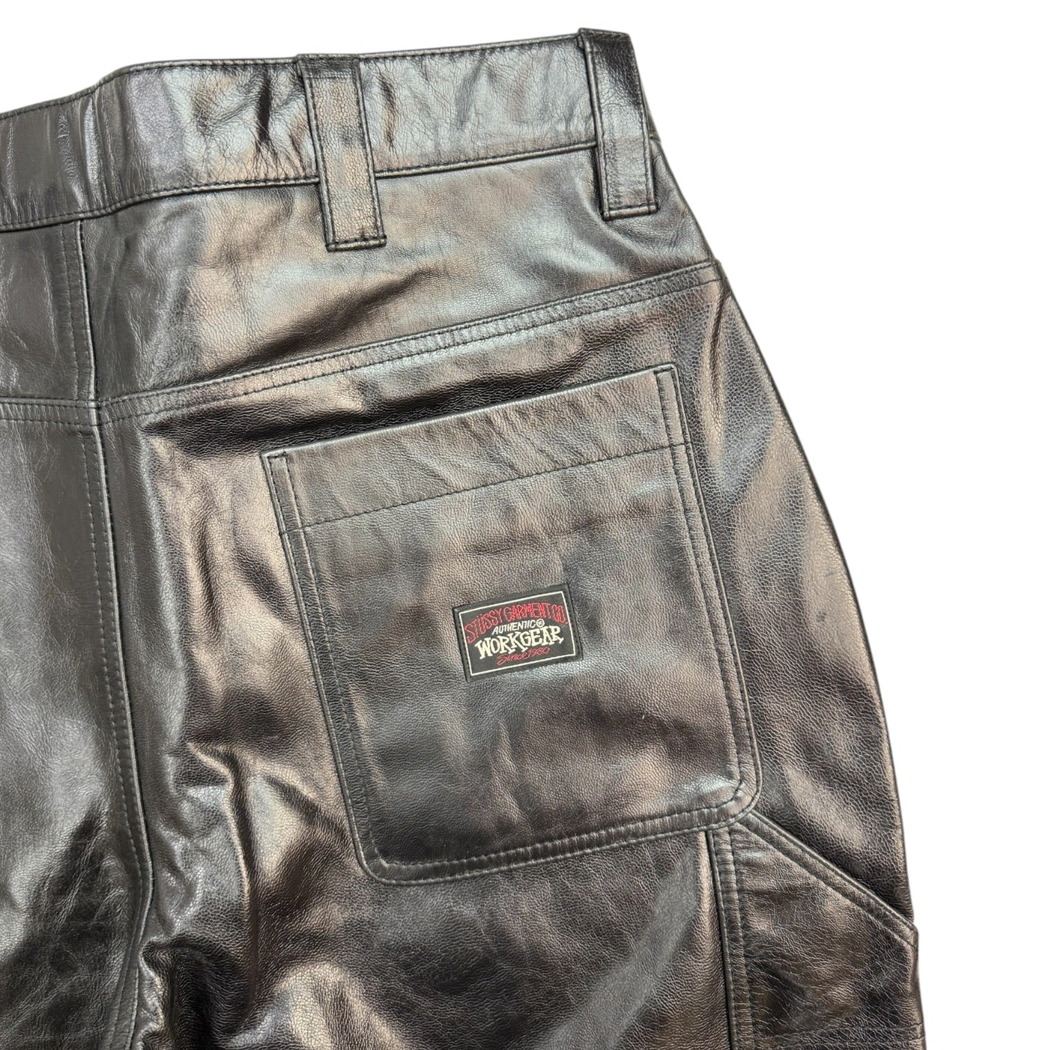 Stussy Leather Carpenter Pants Black