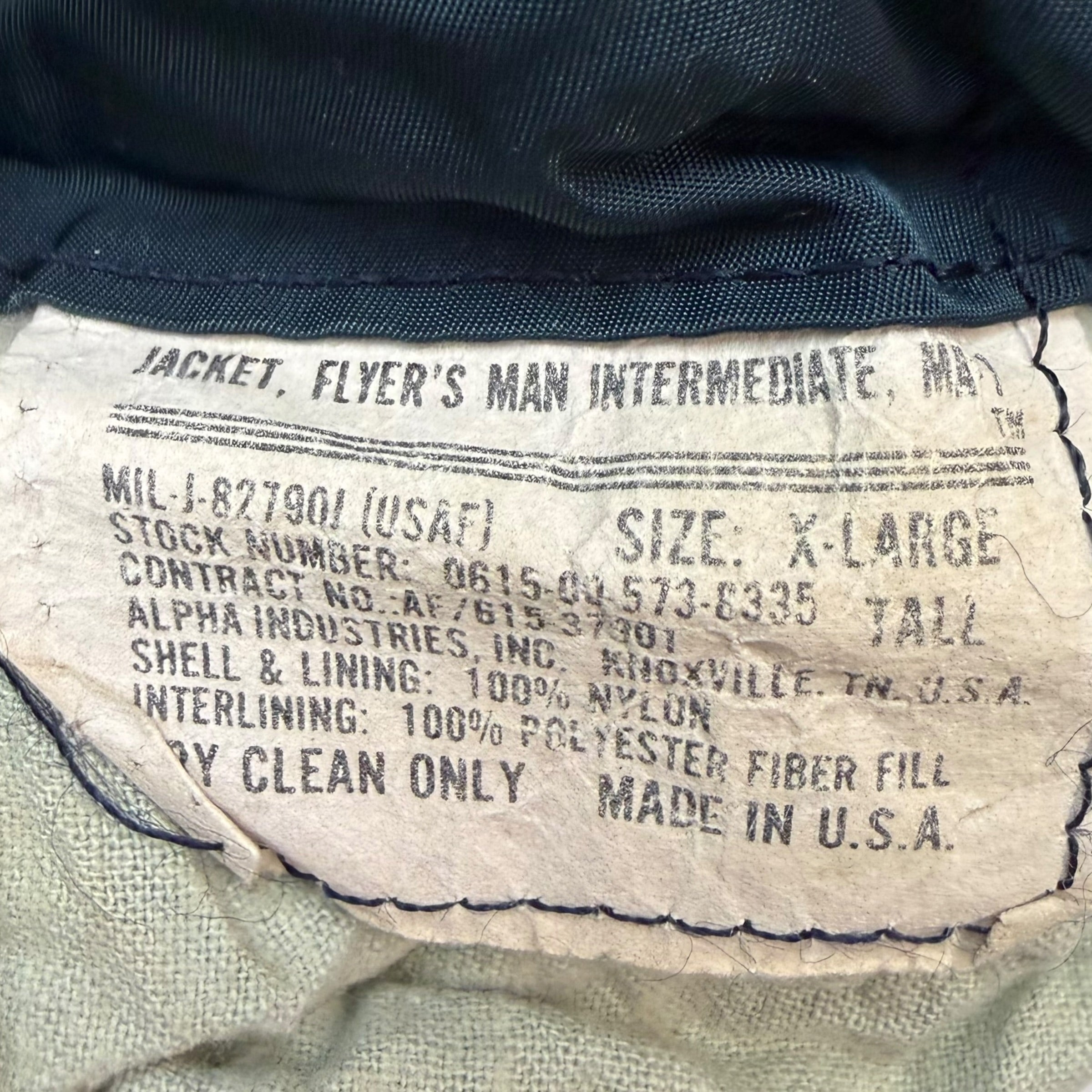 Vintage Alpha Industries MA-1 Bomber Jacket Faded Navy