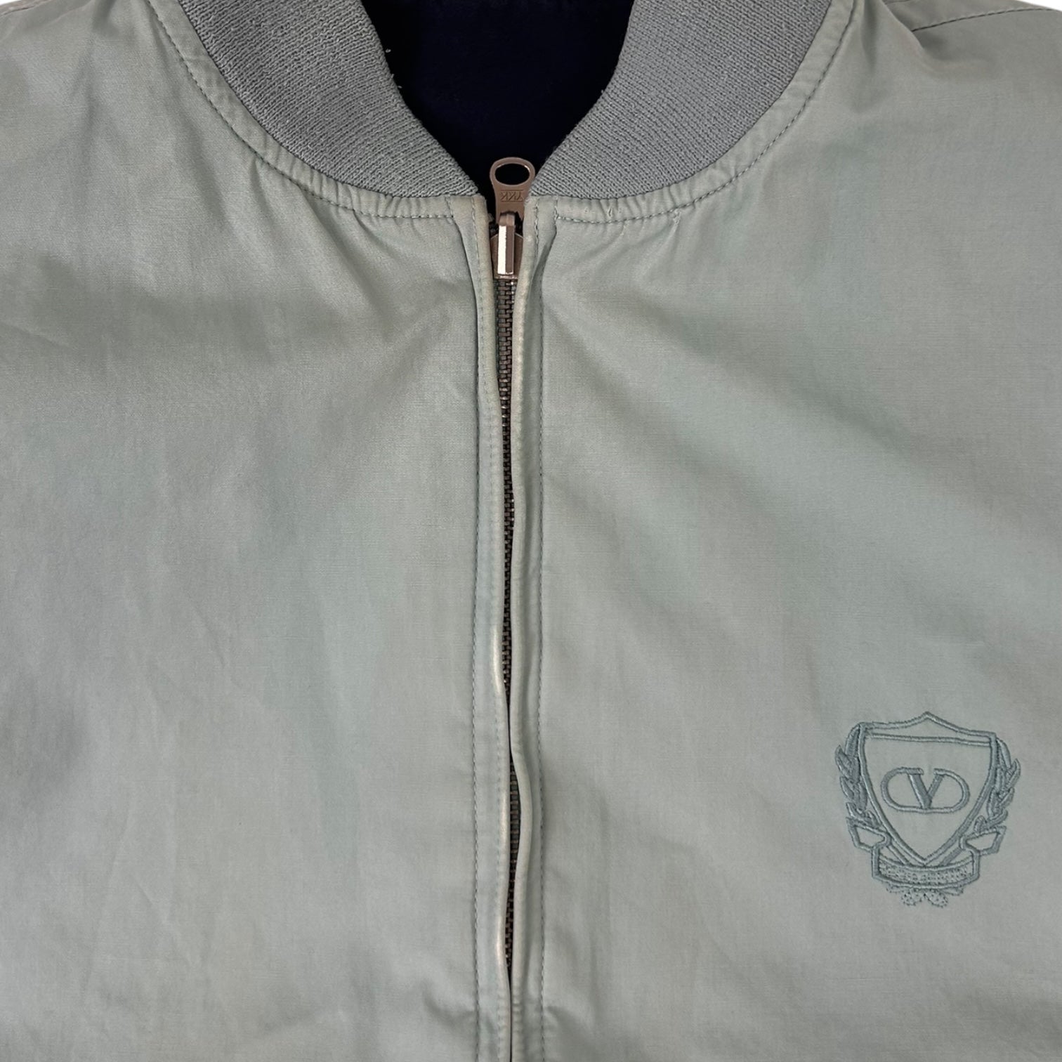Vintage Valentino Reversible Bomber Jacket Navy/Sage