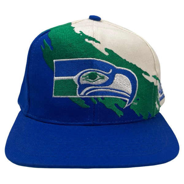 Vintage Seattle Seahawks Splash Embroidered Snapback Blue