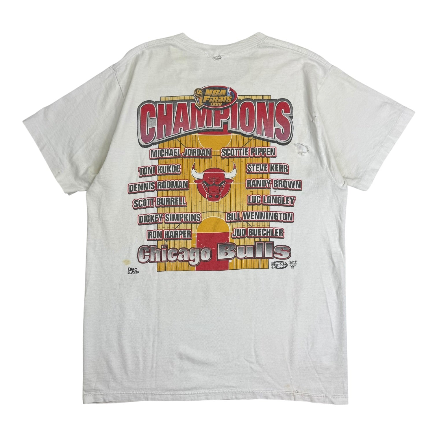 1998 Chicago Bulls 6 Time NBA Champions Tee White