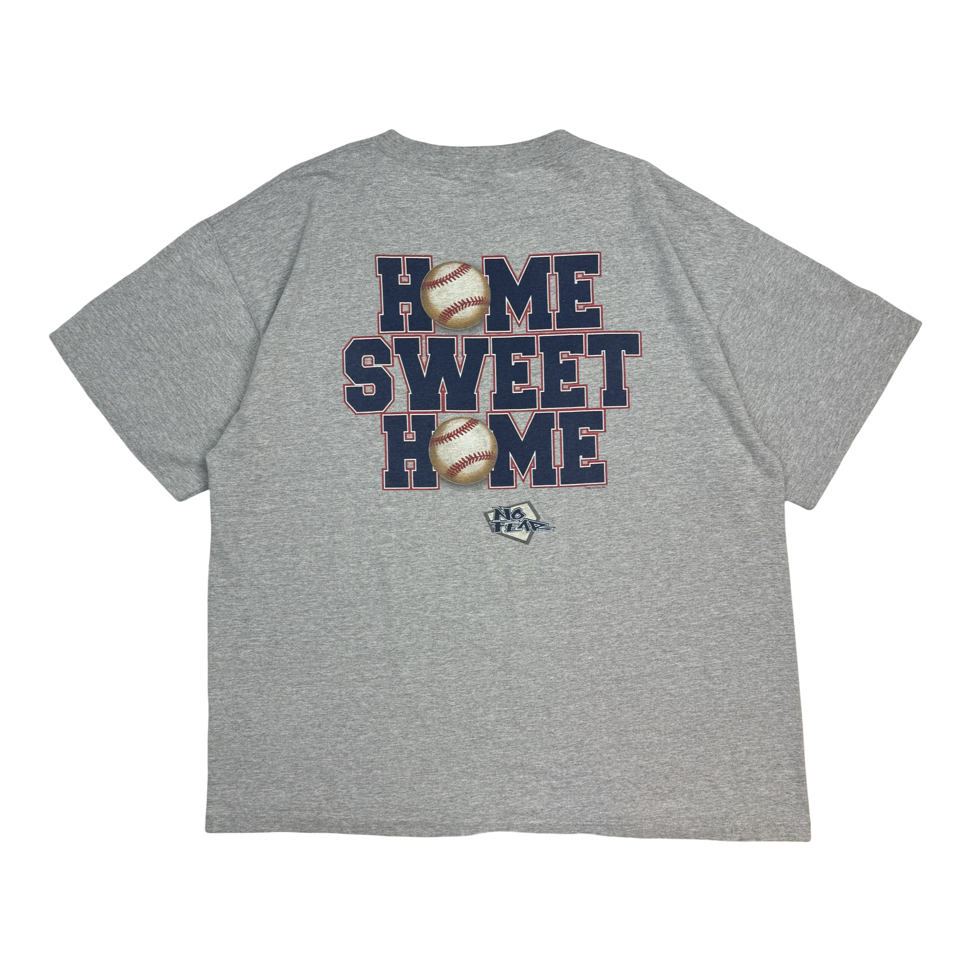 Vintage No Fear ‘Home Sweet Home’ Baseball Tee Grey