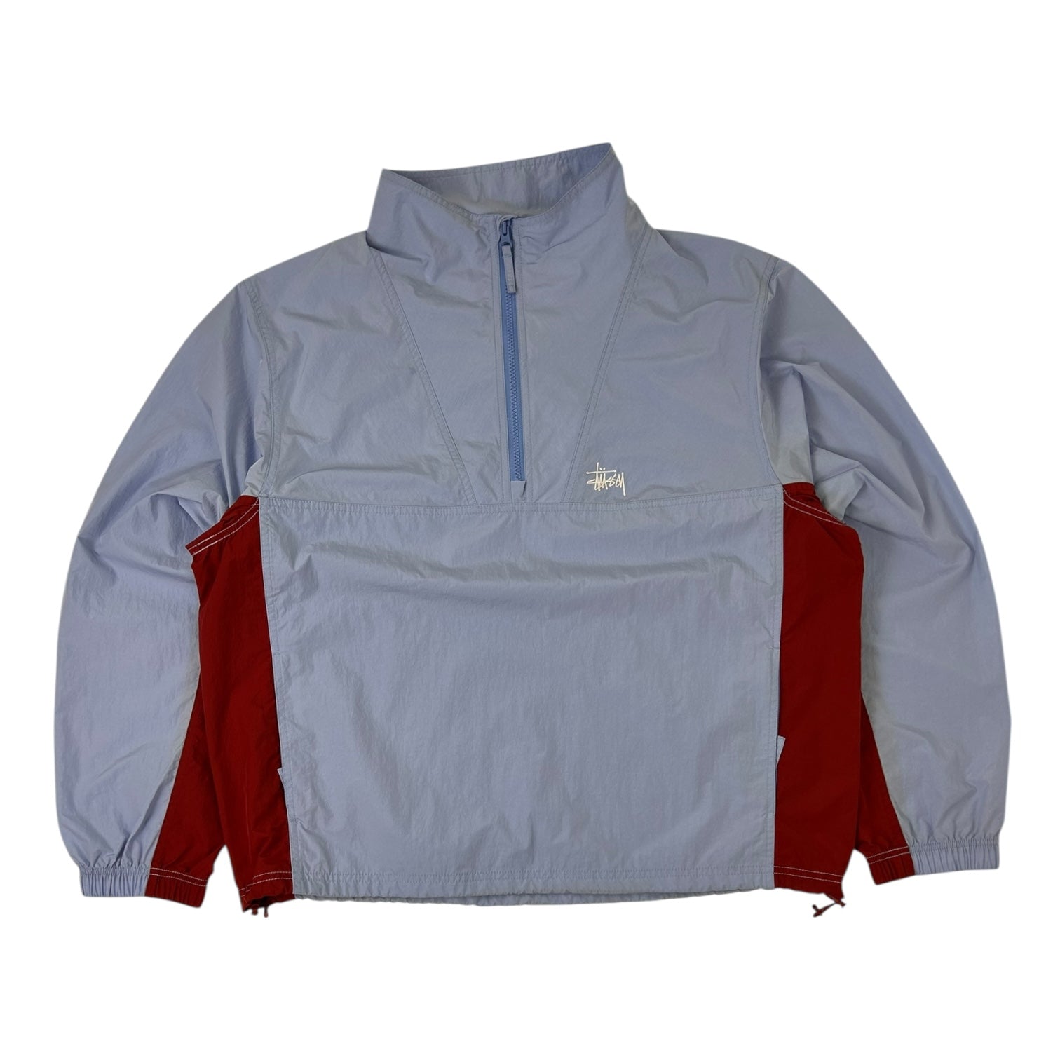 Stussy Warm Up Pullover 1/4 Zip Jacket Blue/Red