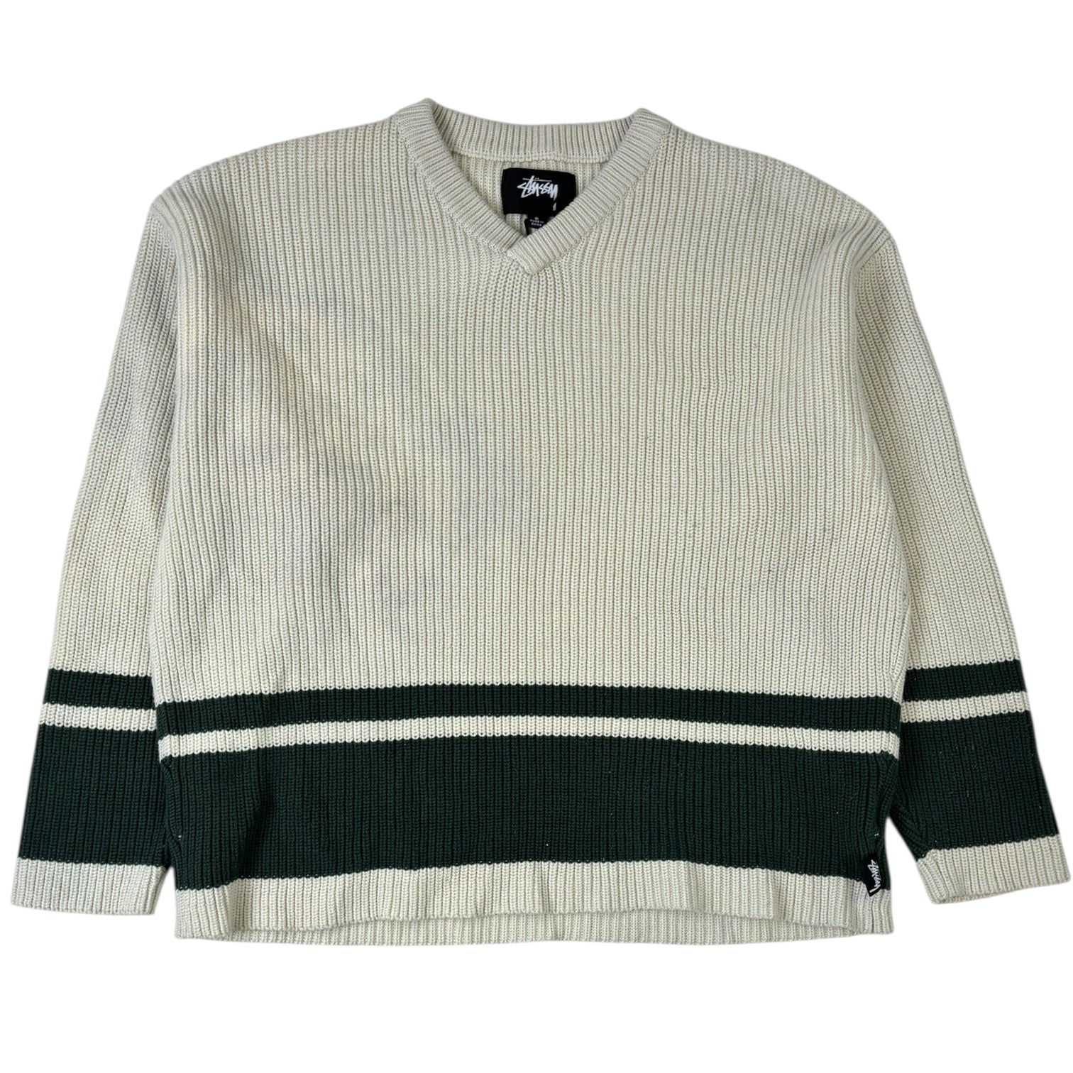 Stussy Knit Athletic Sweater Natural