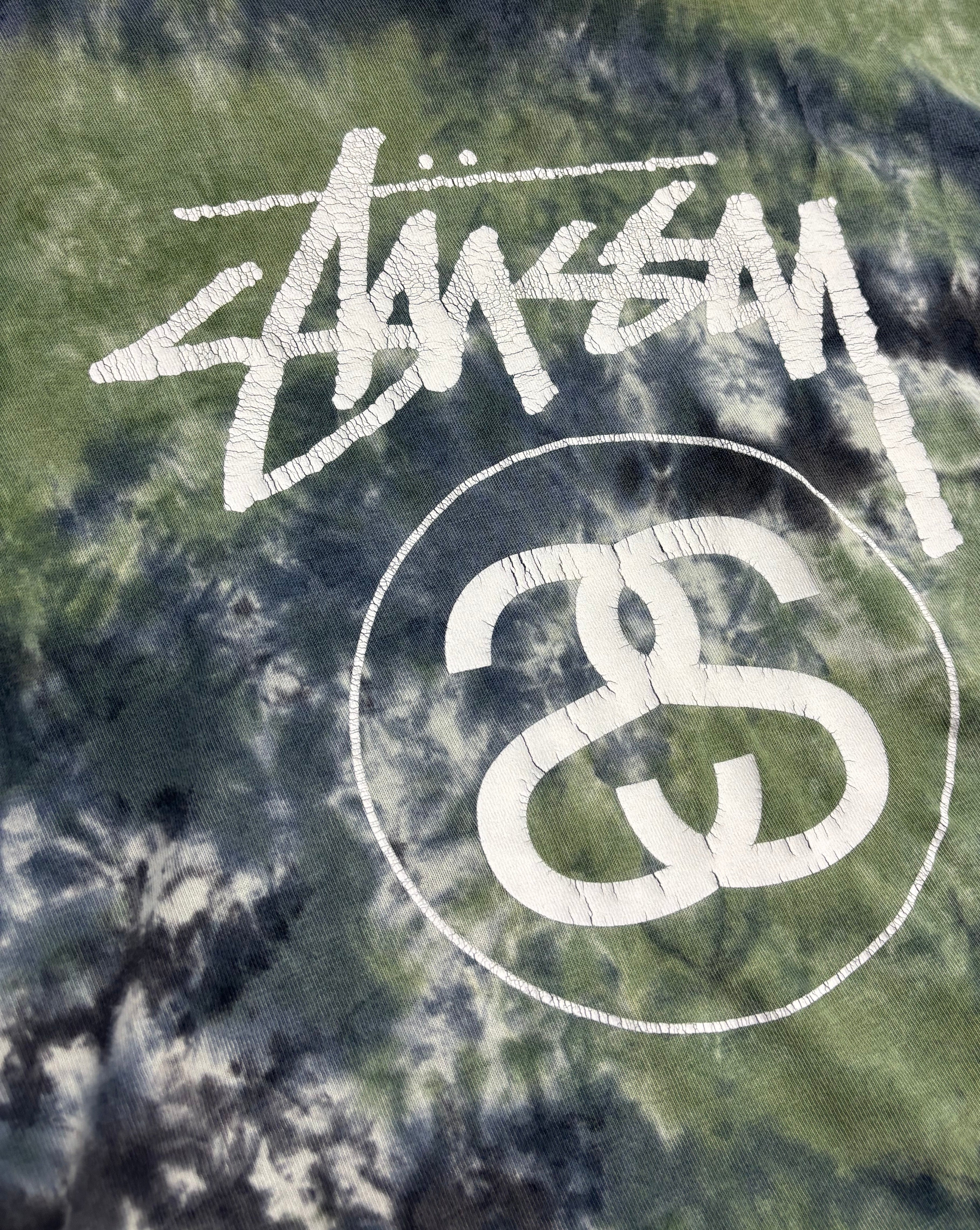 Stussy Stock Link Tie Dye Green T-Shirt