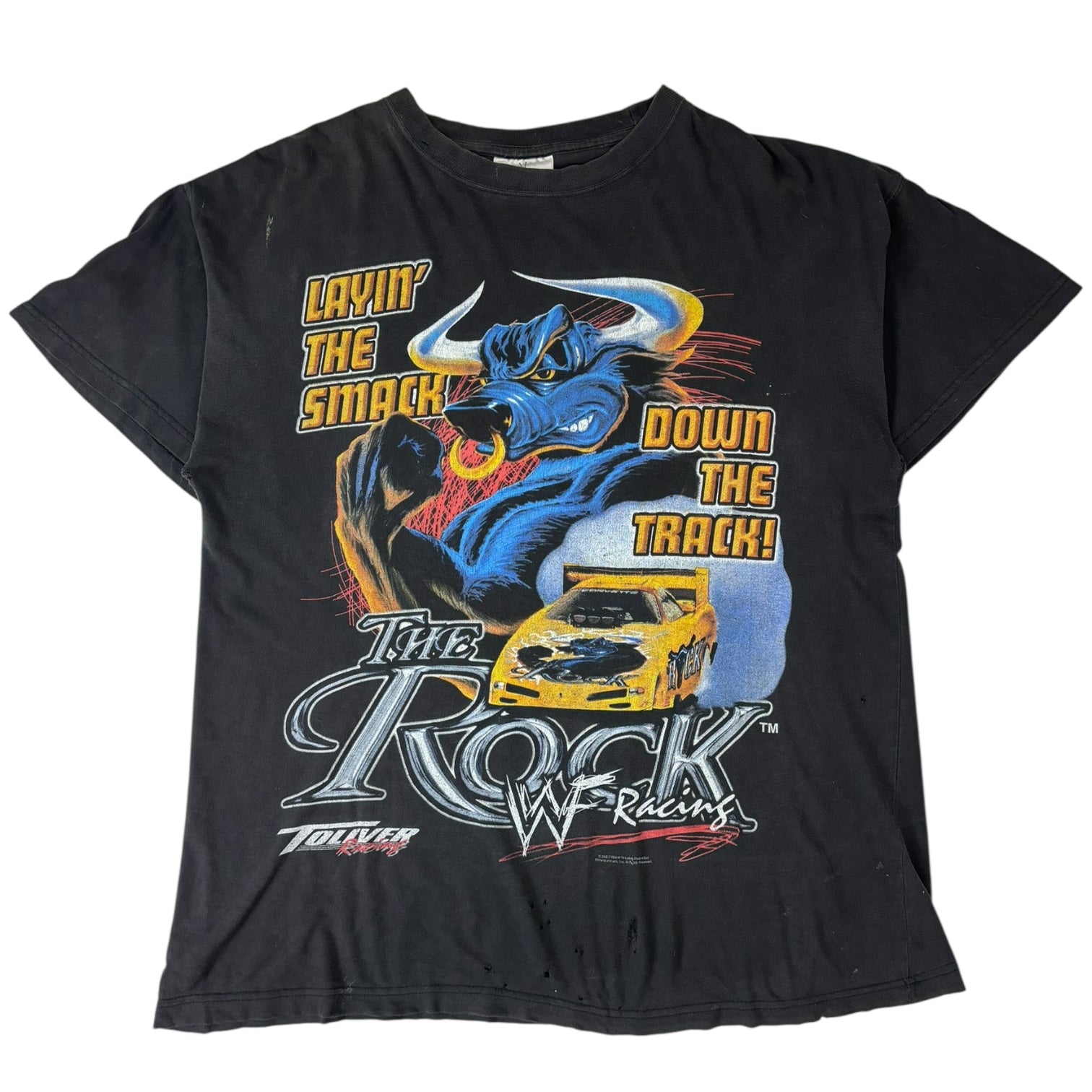 Vintage 2000 WWF Racing “The Rock” T-Shirt Black