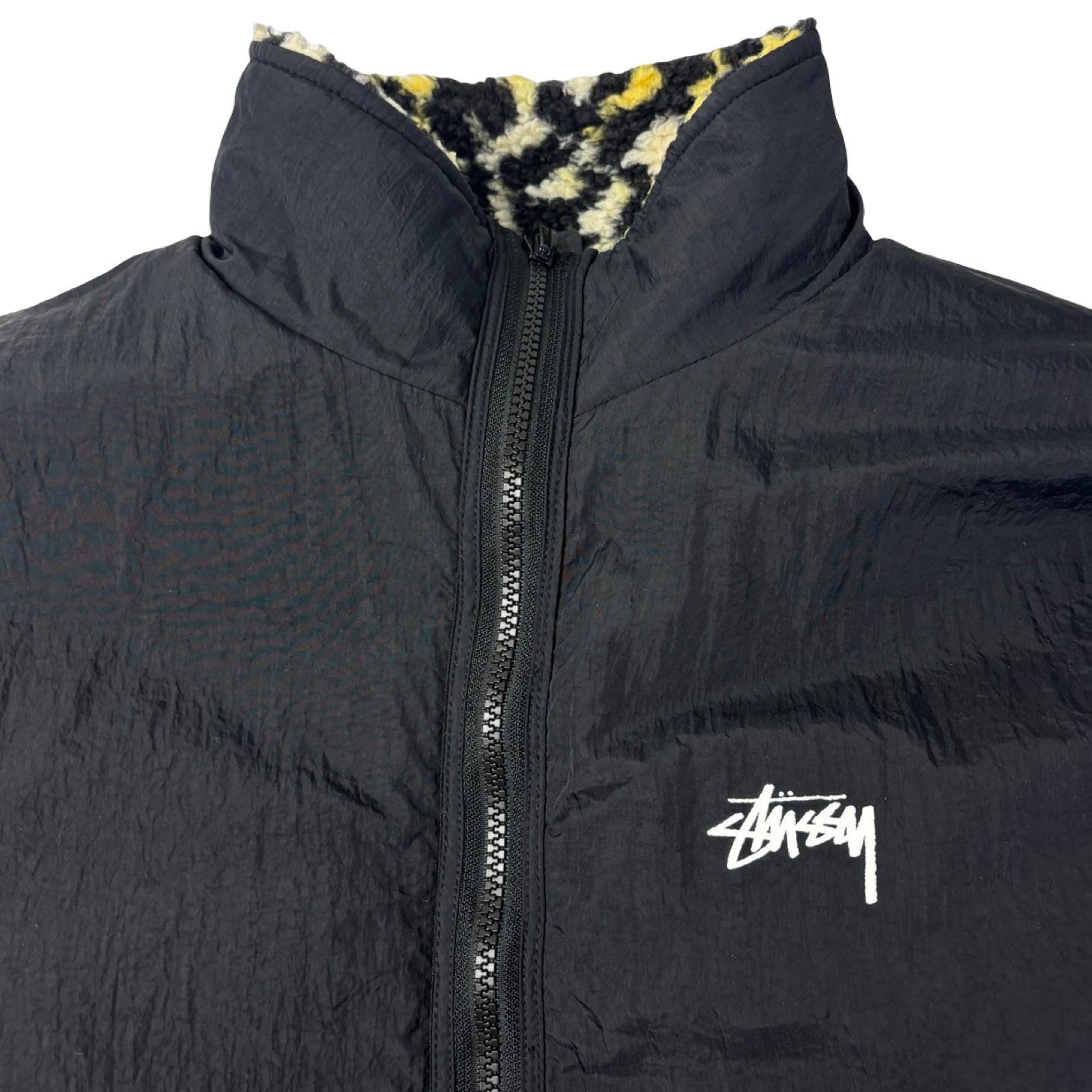 Stussy Sherpa Reversible Jacket Yellow Leopard