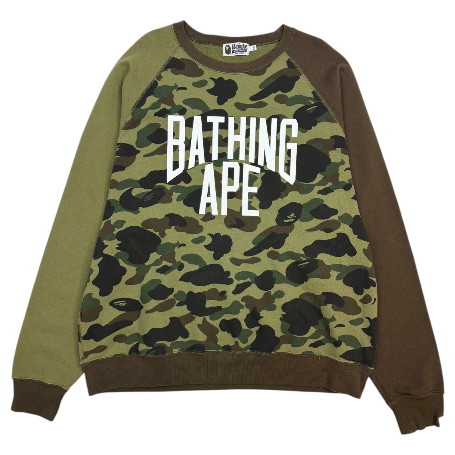 Bape 1st Camo Crazy Bathing Ape Spellout Crewneck