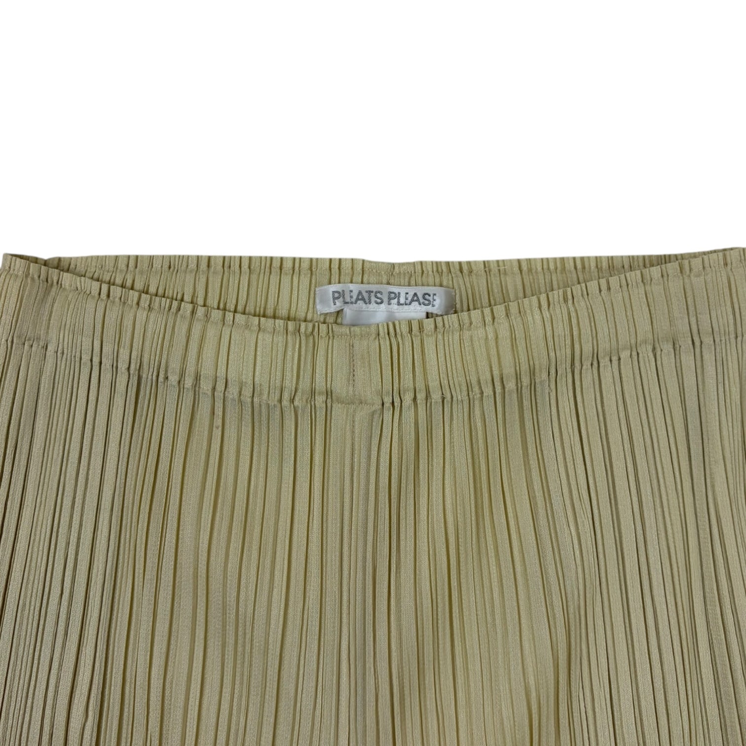 (W) Issey Miyake Pleats Please Straight-Leg Pant Pale Yellow