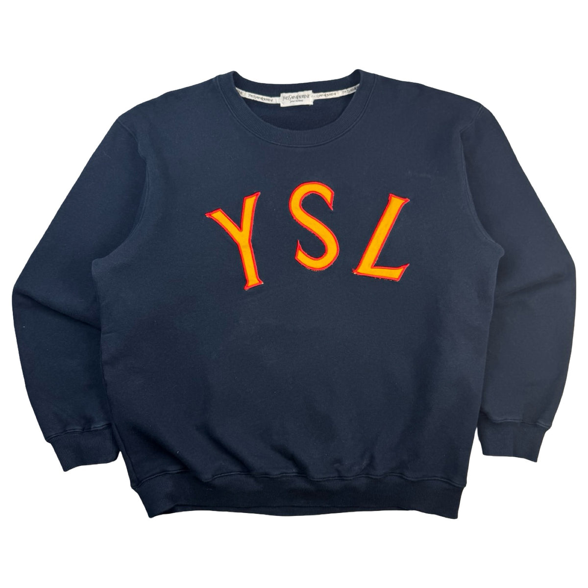 Yves Saint Laurent Arch Spellout Sweatshirt Navy