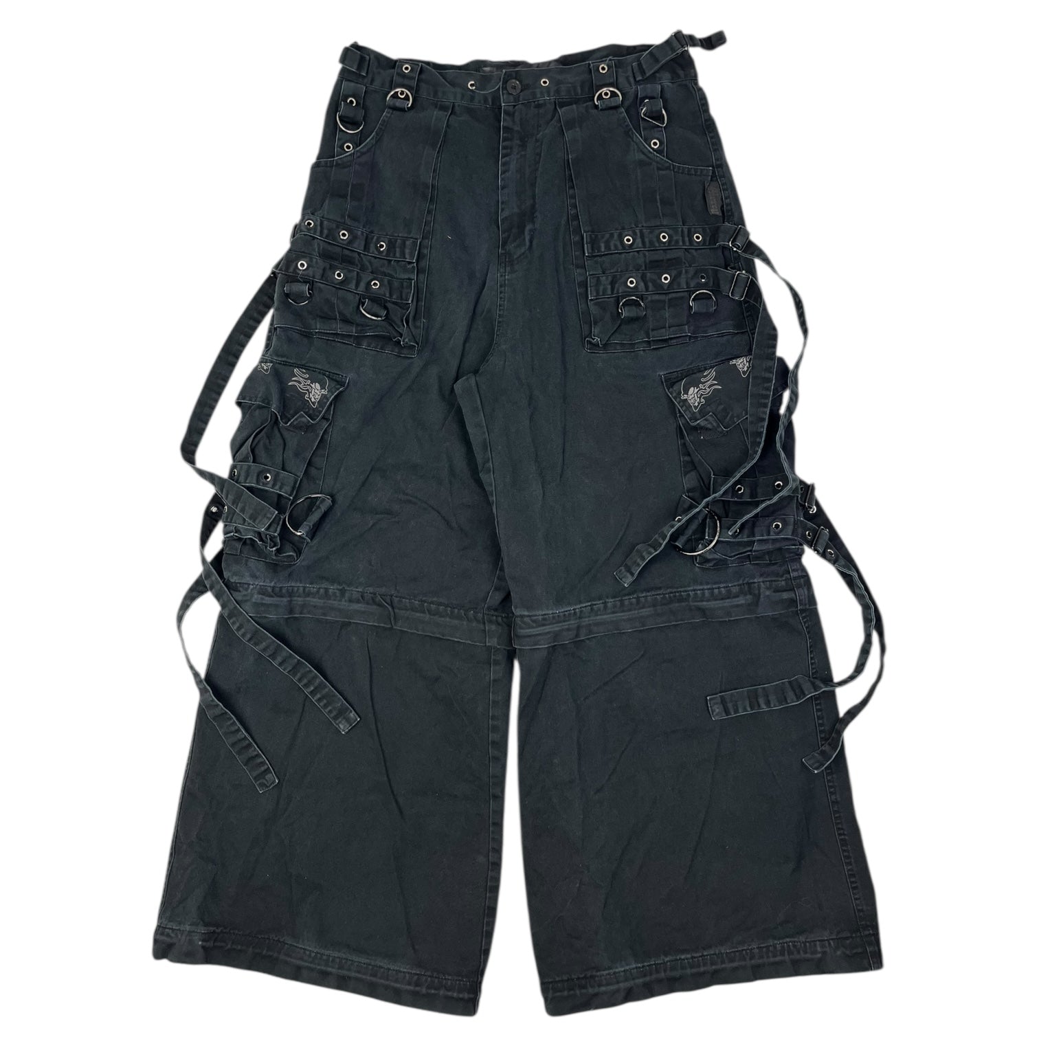 Vintage Y2K Mercy Goth Rave Fringe Baggy Pants